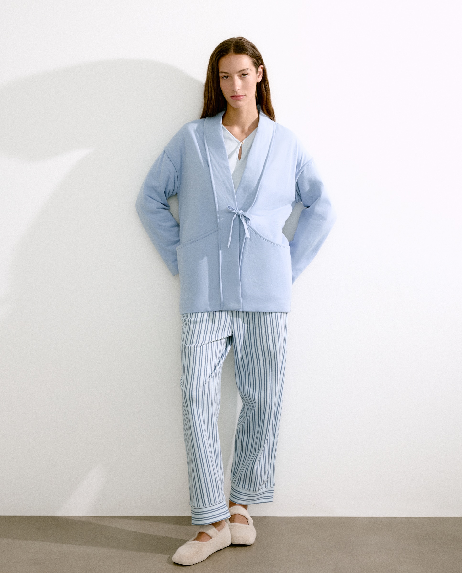 Robe cruzado 410 Azul Claro-1