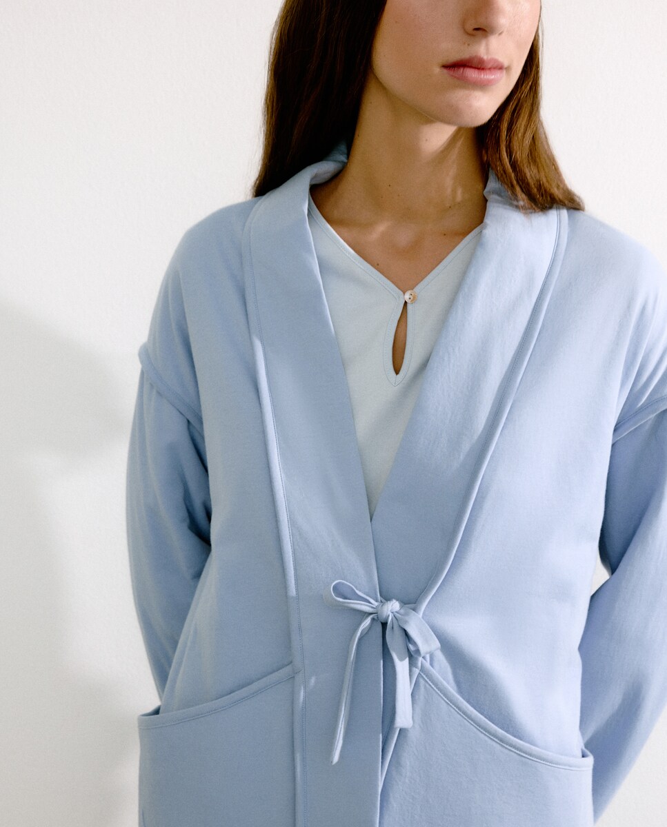 Robe cruzado 410 Azul Claro-3