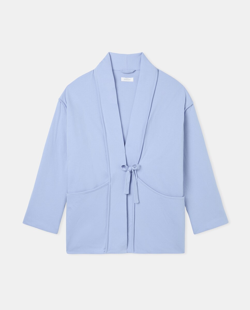 Robe cruzado 410 Azul Claro-4