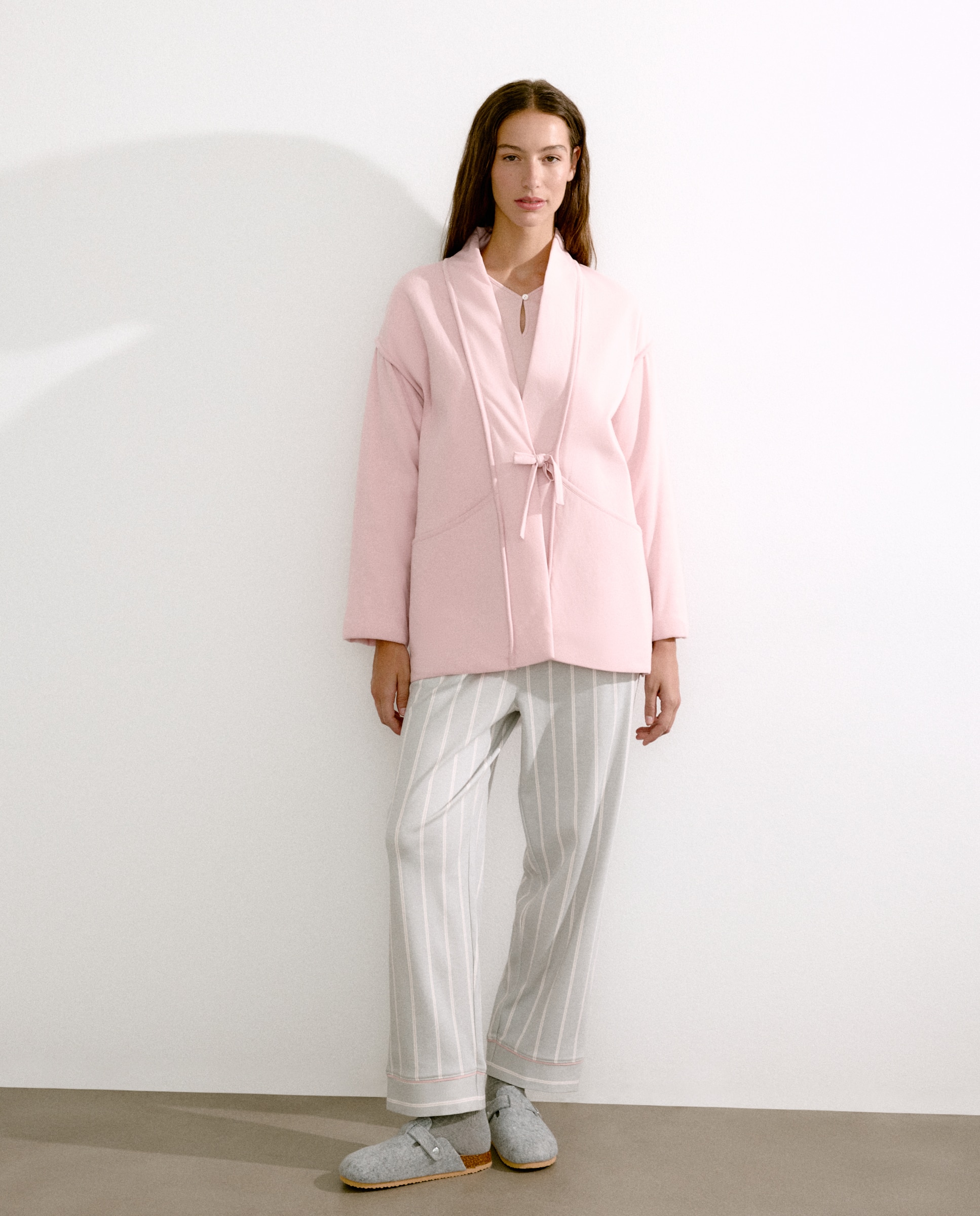 Robe cruzado Rosa-claro-1