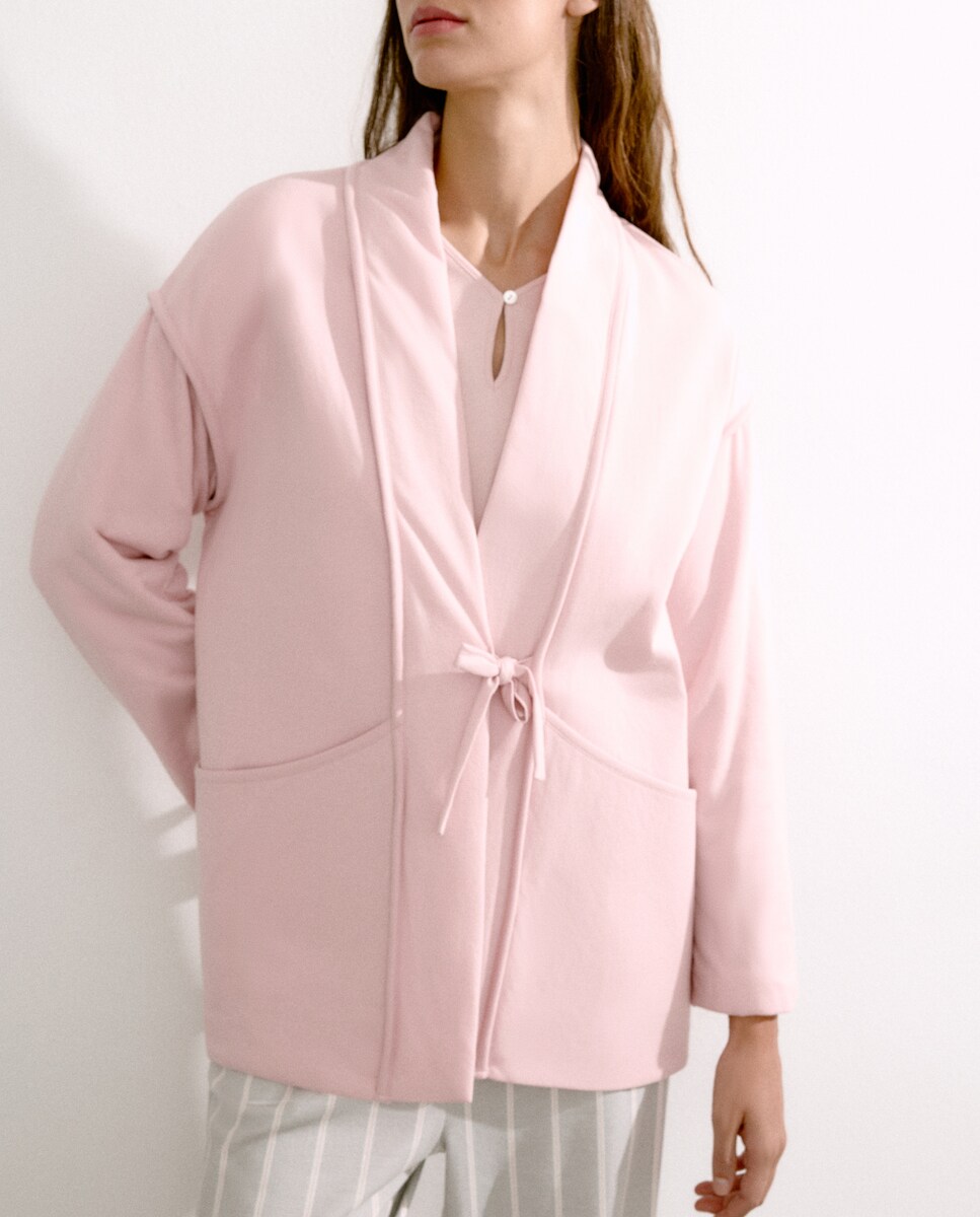 Robe cruzado Rosa-claro-3