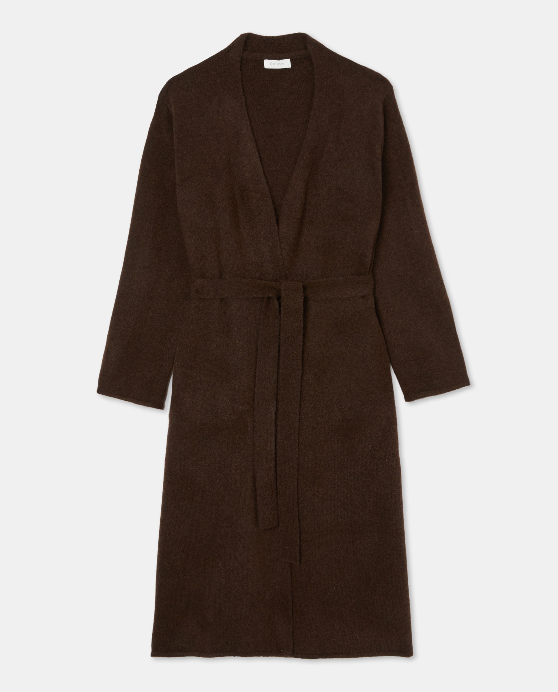 Robe liso curto Castanho-3