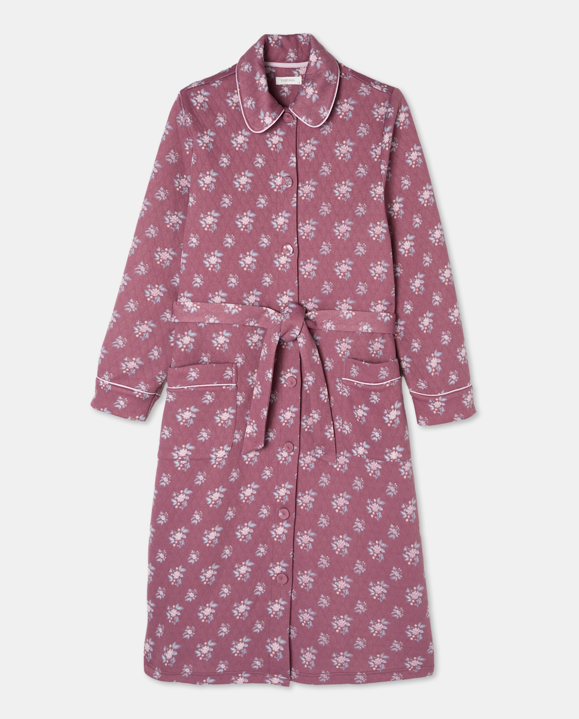 Robe Cruzado com Estampado Floral Rosa-4