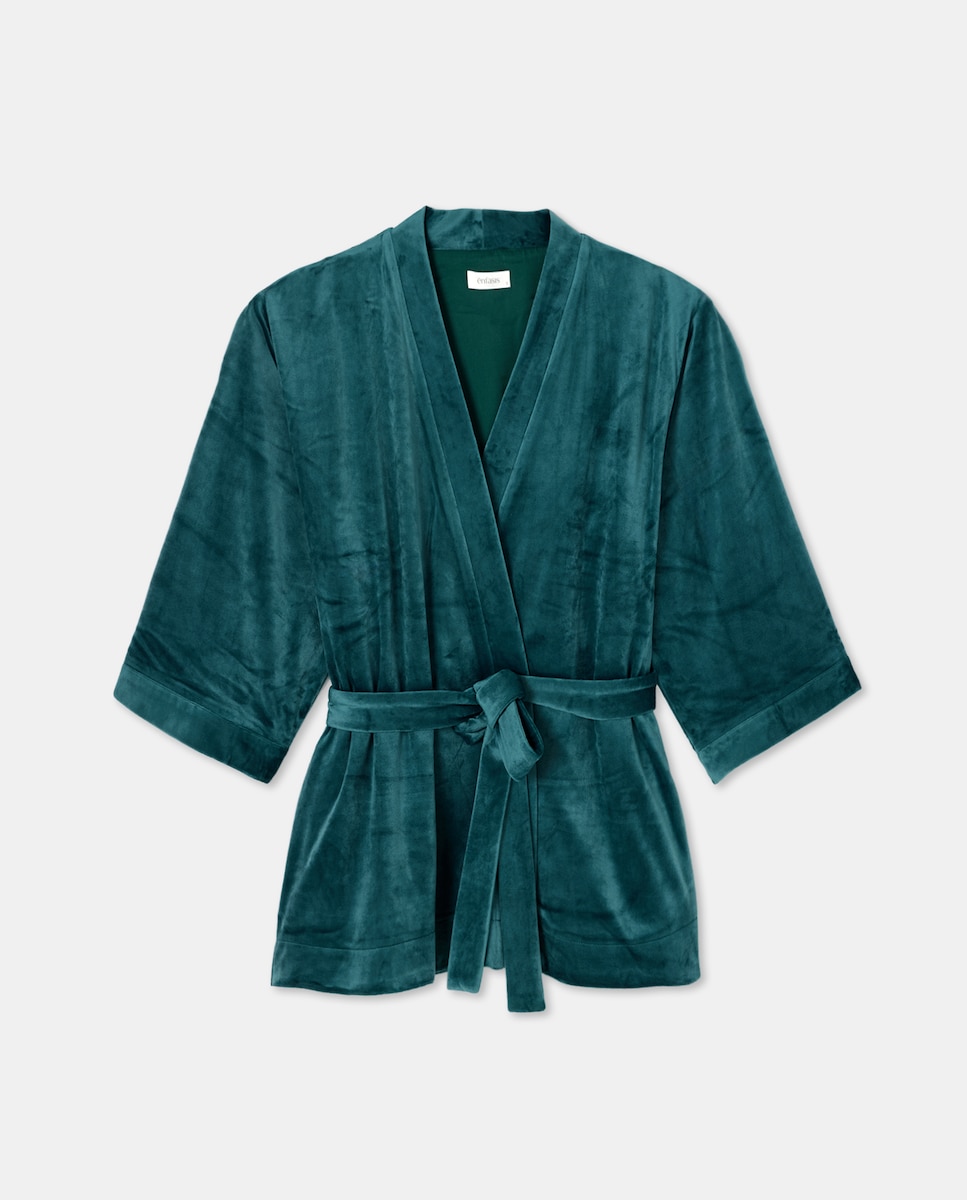 Robe cruzado 530 Verde Escuro-4