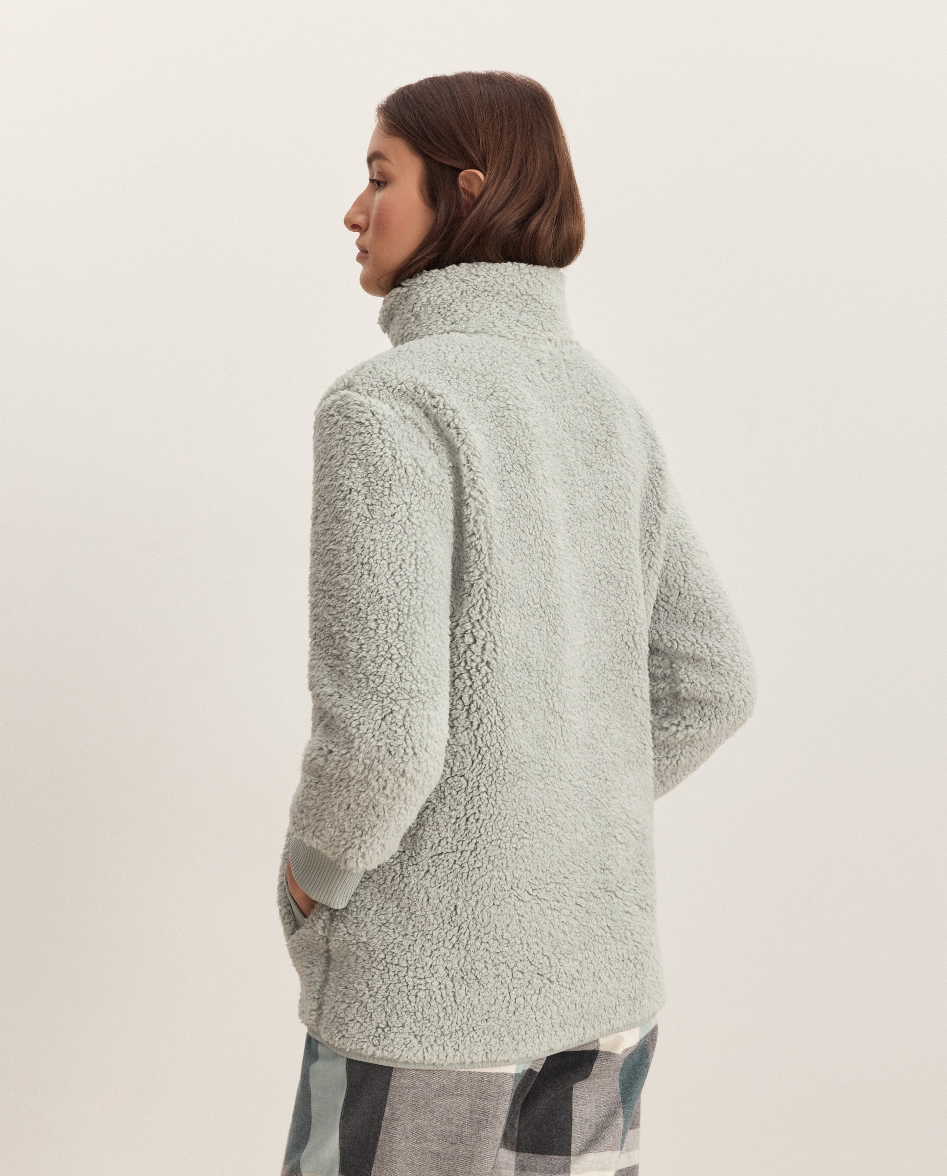 Robe com Fecho de Correr e Bolsos 820 Cinzento Médio-3
