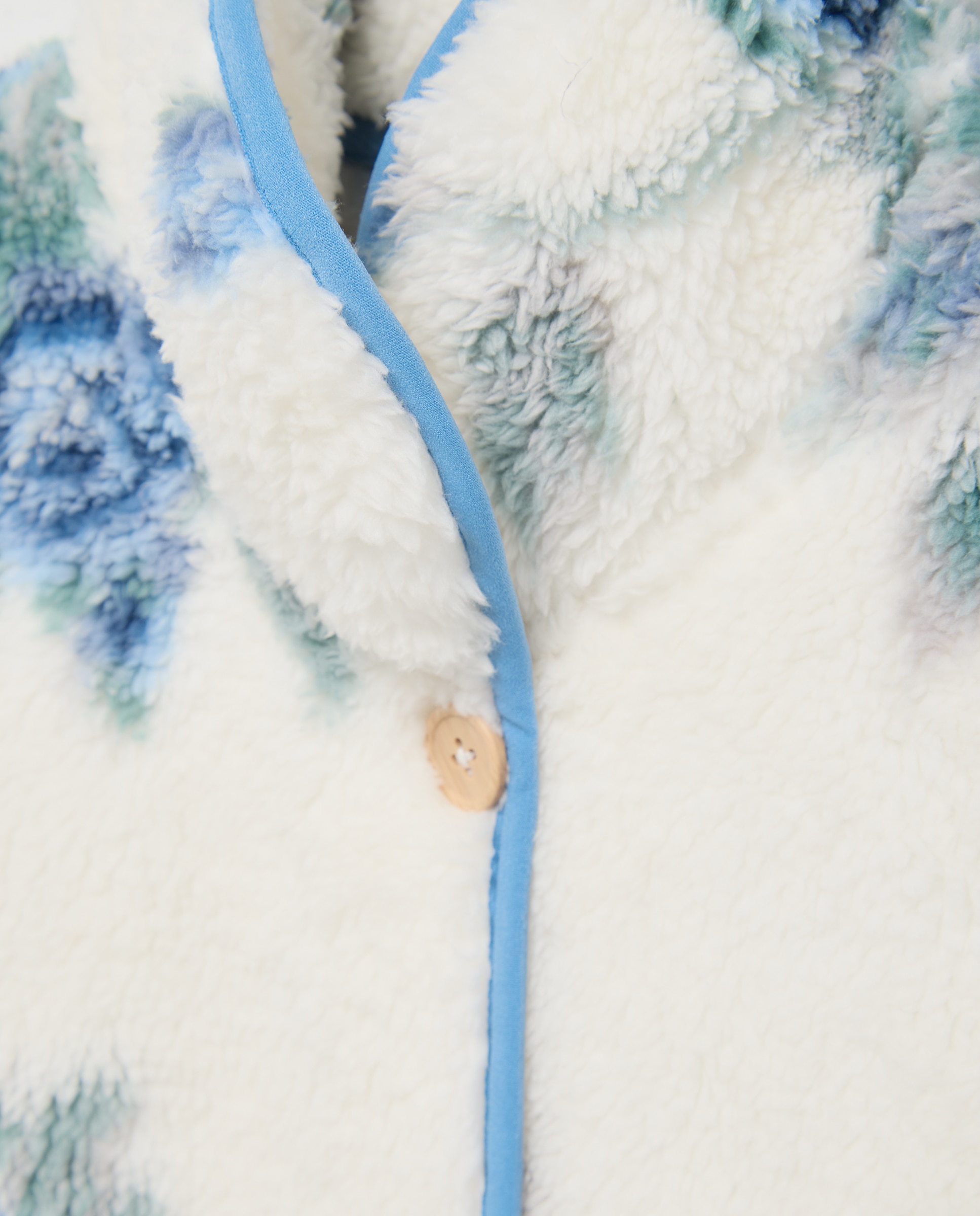Robe com Botões e Estampado Floral Azul-5
