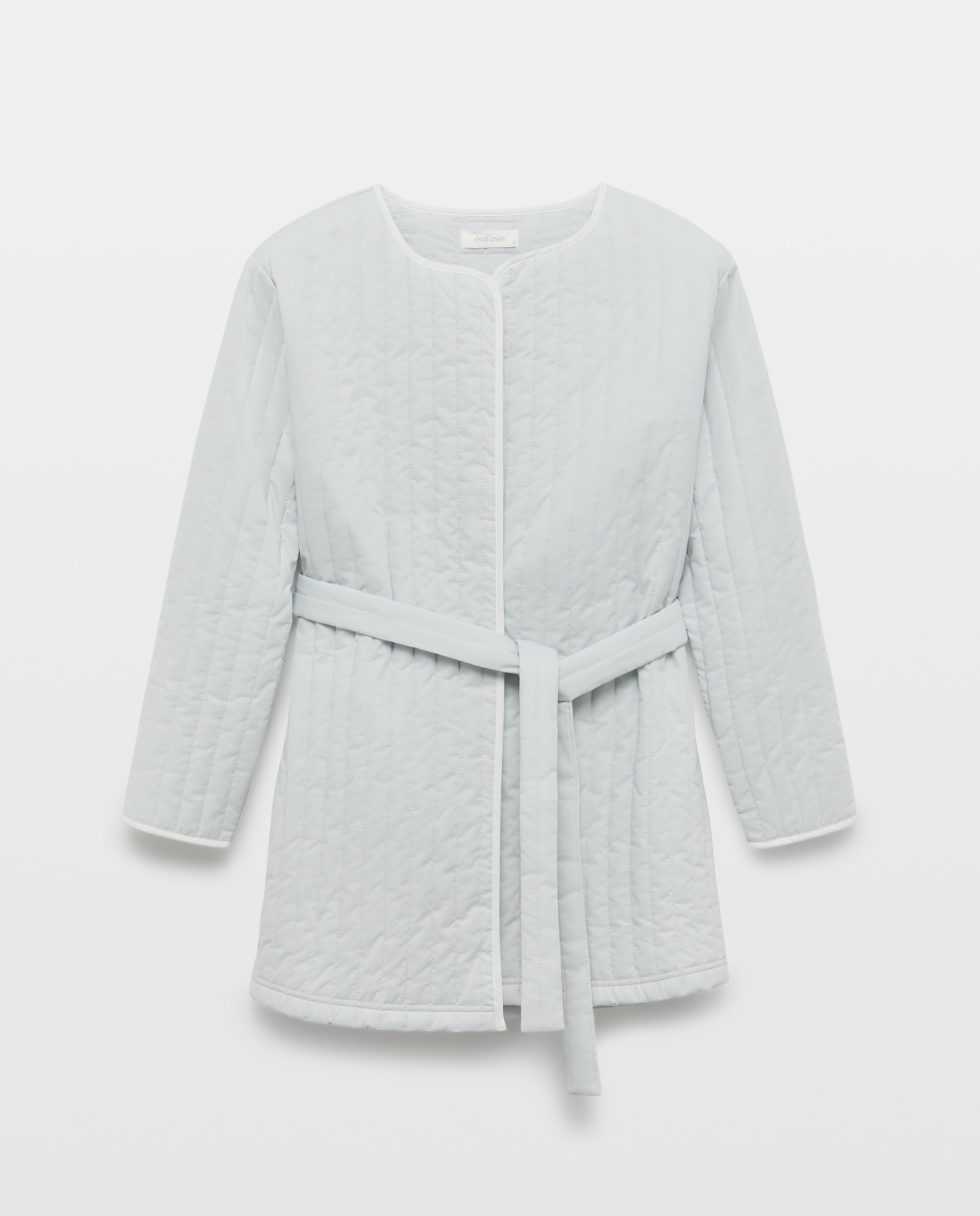 Robe Frisado com Gola à Padre Cinzento-claro-4