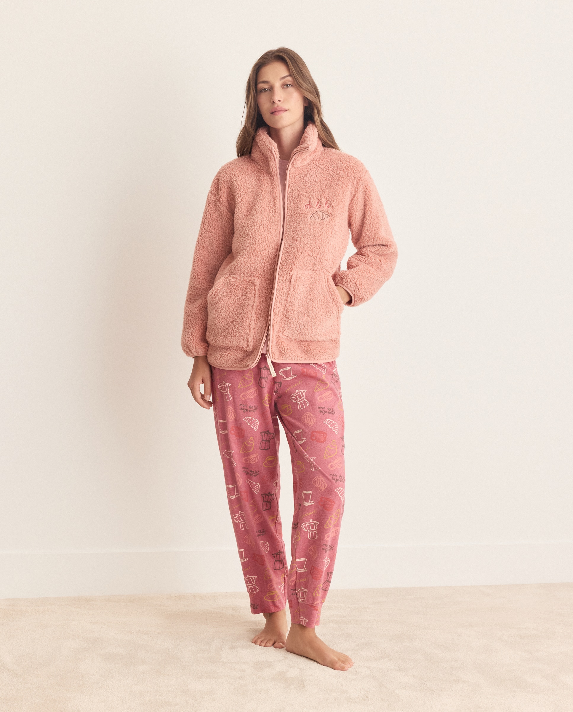 Bata lisa con cremallera de mujer - Énfasis - 200 Rosa 200 Rosa-2