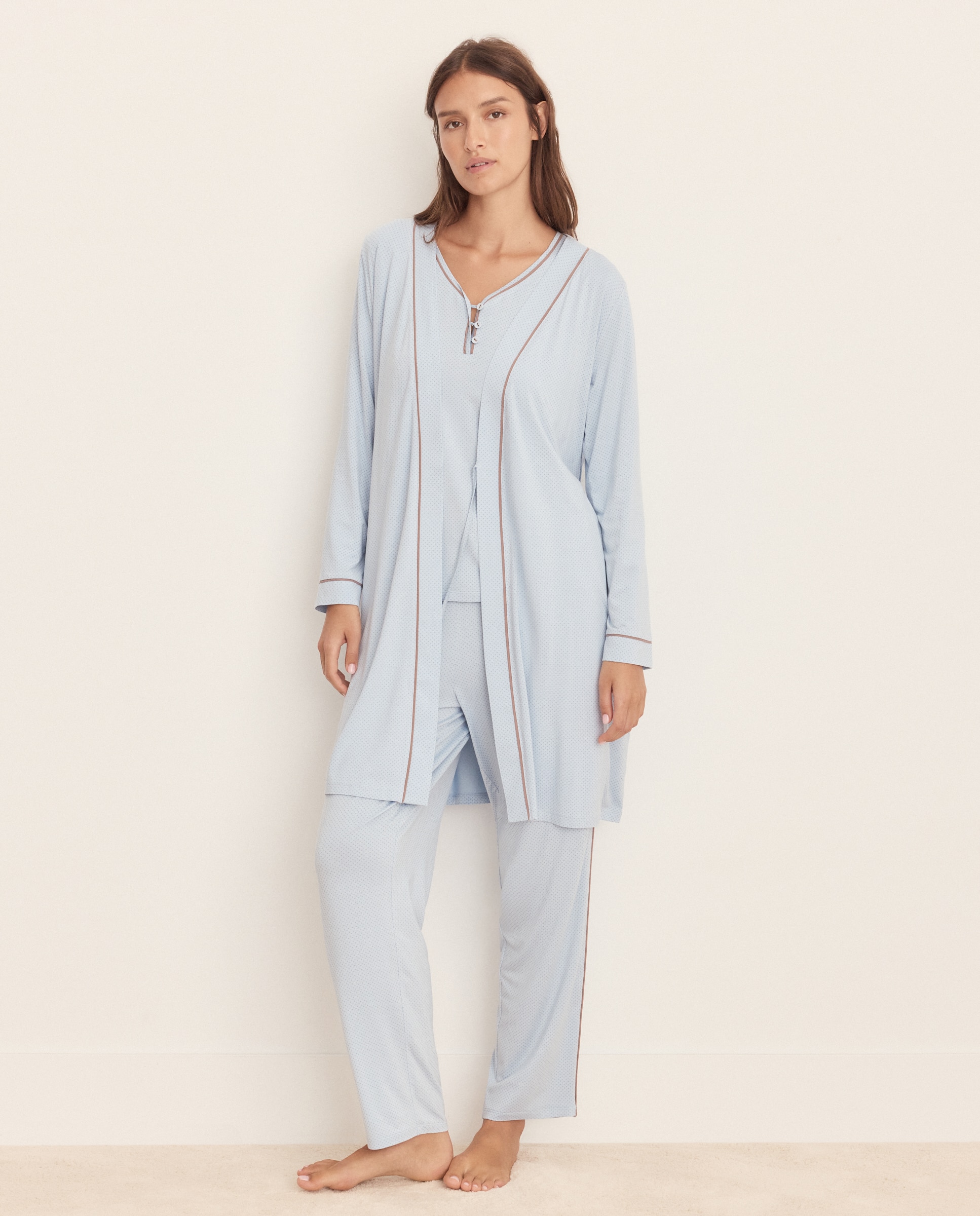 Bata de mujer con cremallera - Énfasis - Azul Azul-2