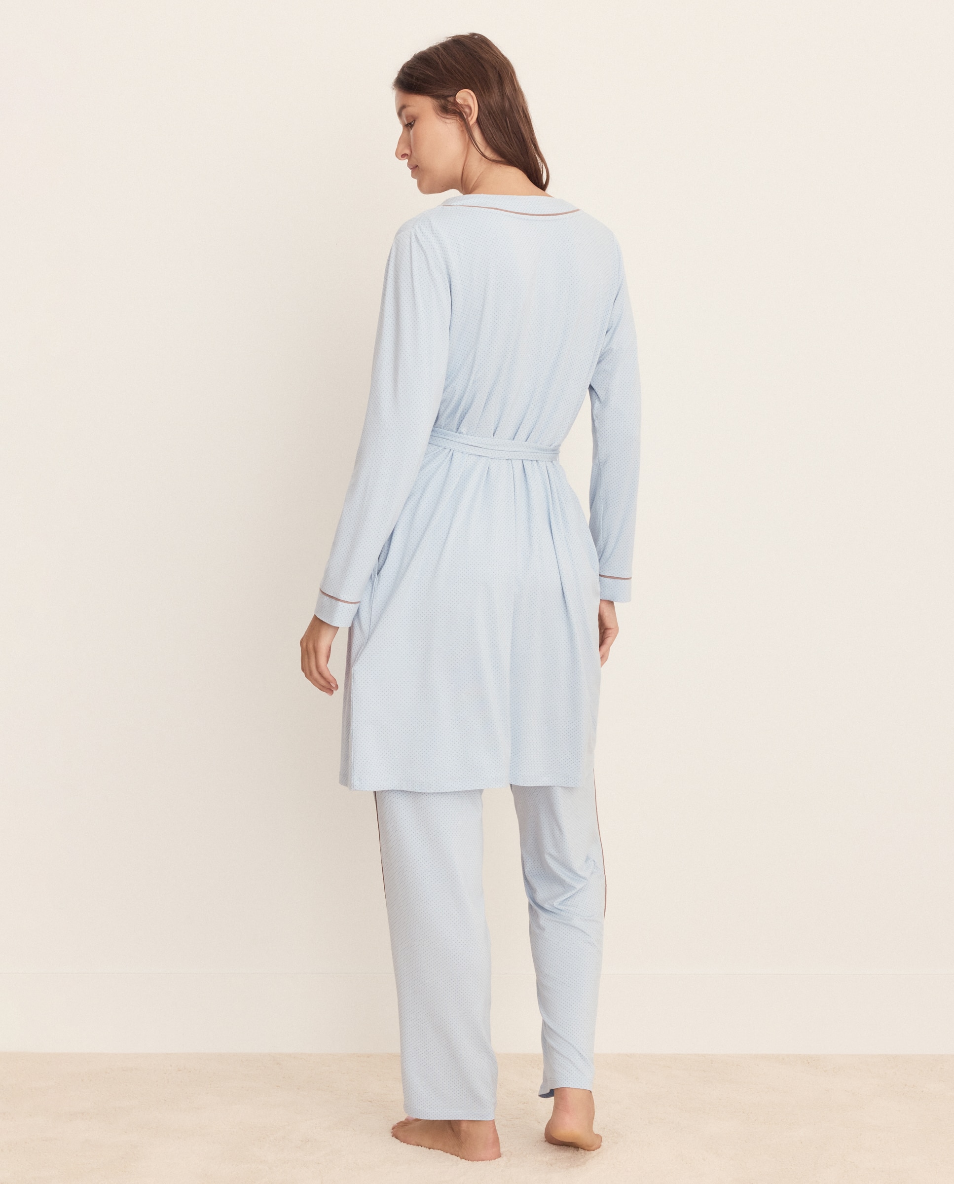Bata de mujer con cremallera - Énfasis - Azul Azul-3
