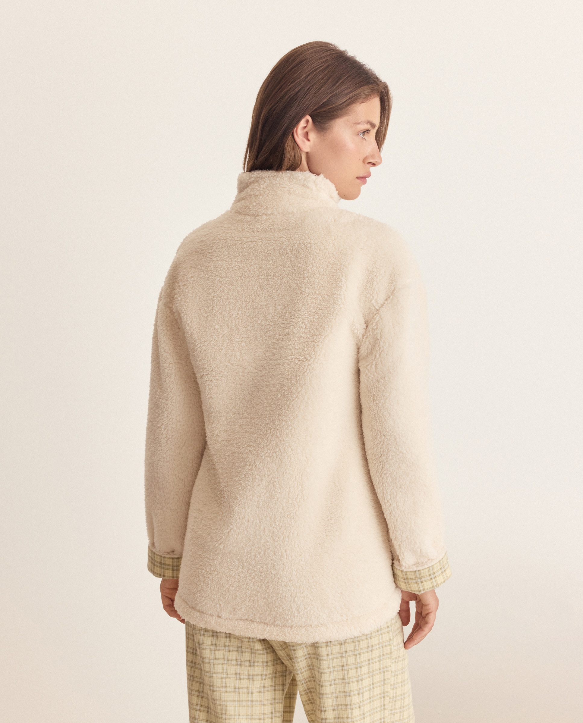 Bata corta lisa de mujer - Énfasis - 120 Crudo 120 Crudo-3