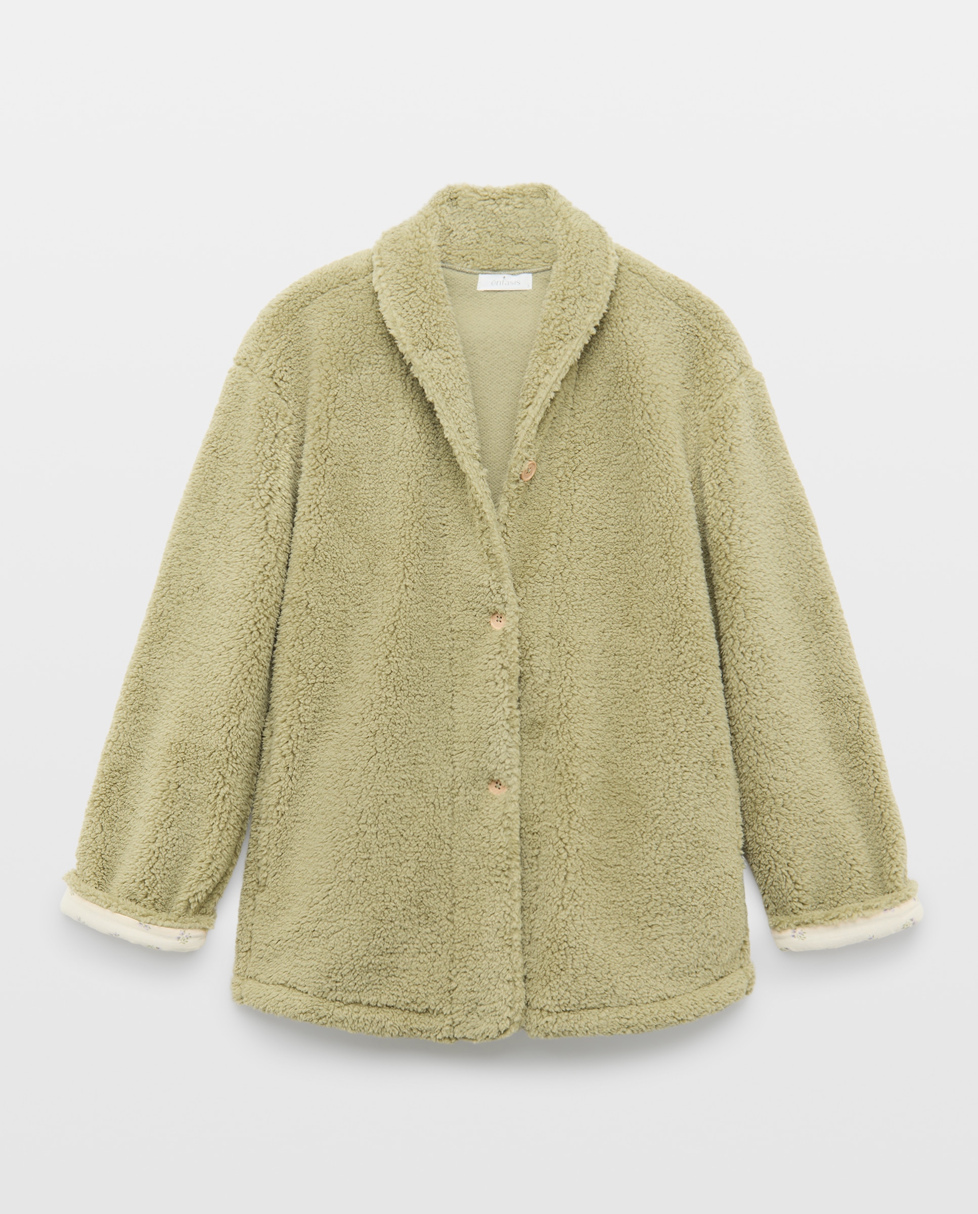 Bata corta lisa de mujer - Énfasis - Verde Verde-4