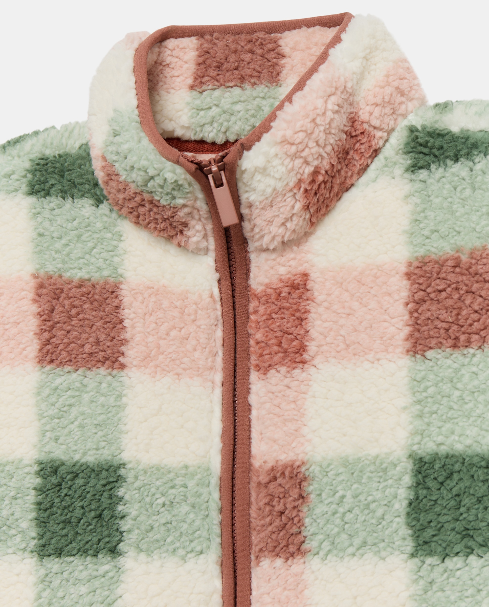Bata cremallera cuadros navideños mujer - Énfasis - Verde Verde-2