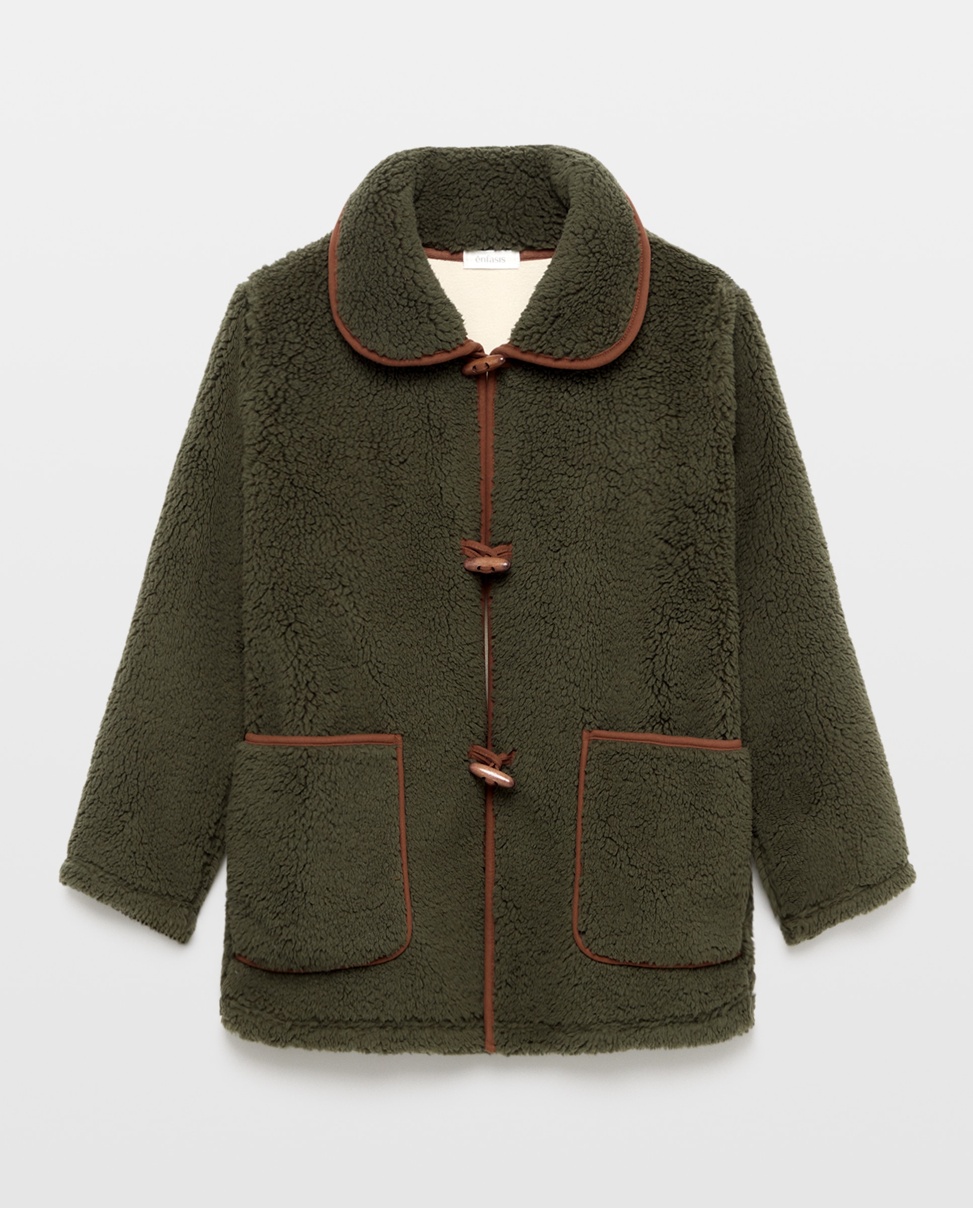 Imagen 0 de Bata botones detalles en contraste mujer 530 Verde oscuro