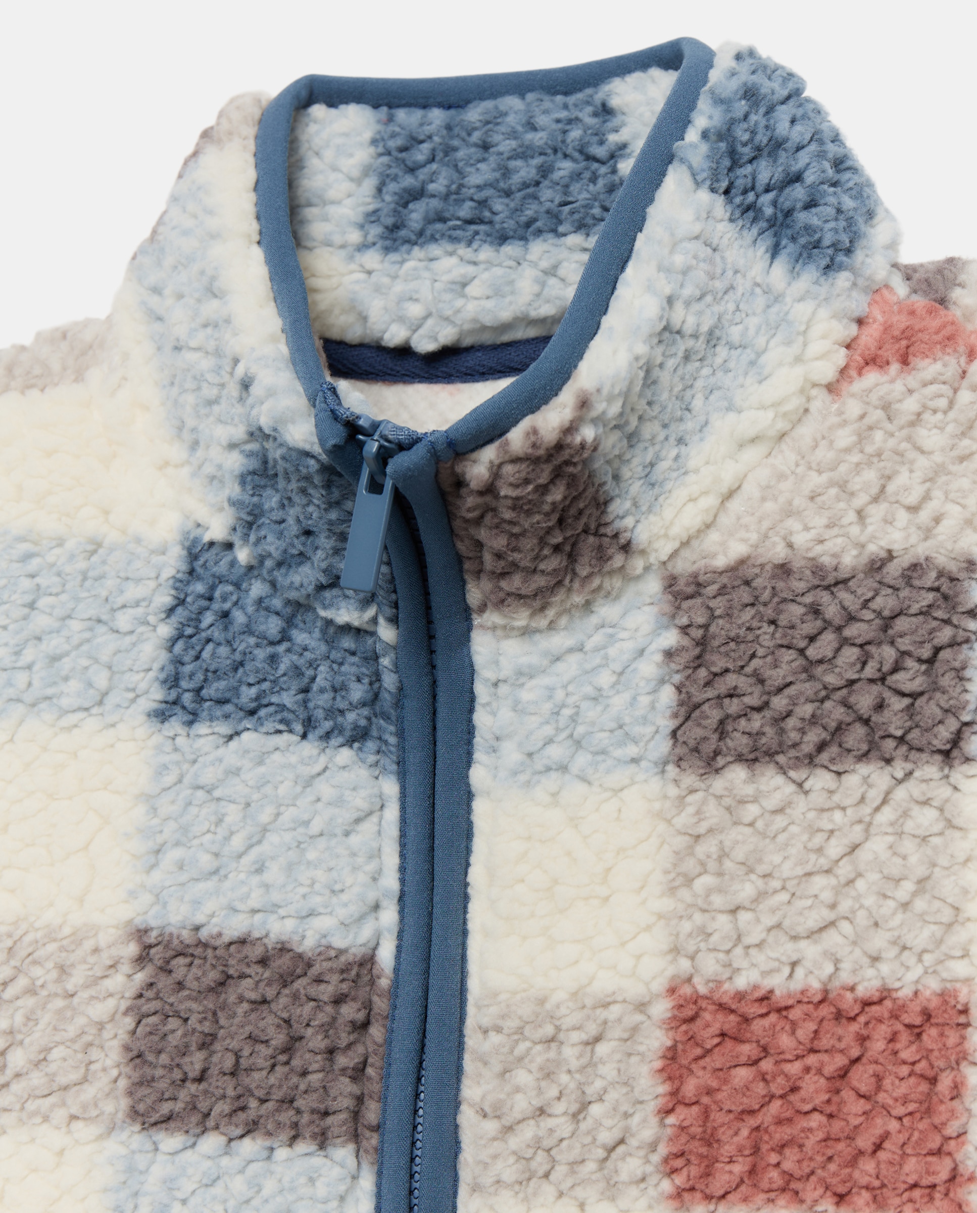 Bata cremallera cuadros navideños mujer - Énfasis - Azul Azul-2