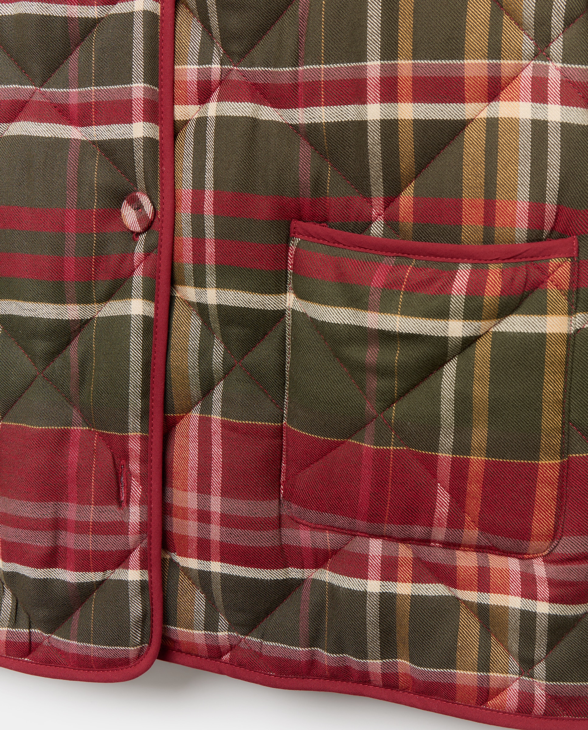 Robe Acolchoado aos Quadrados Natalícios Vermelho-2