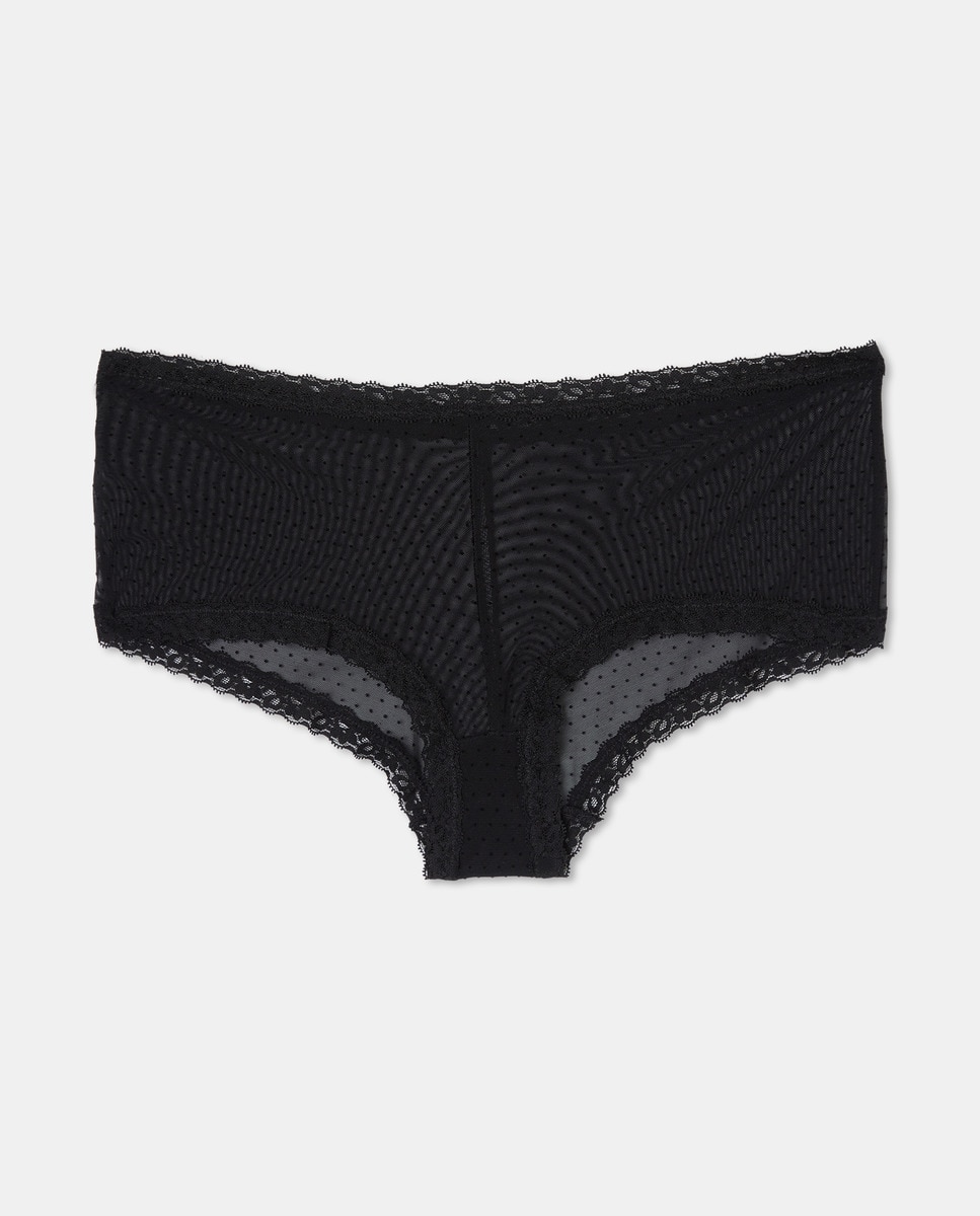 Shortie Plumeti liso Preto-3