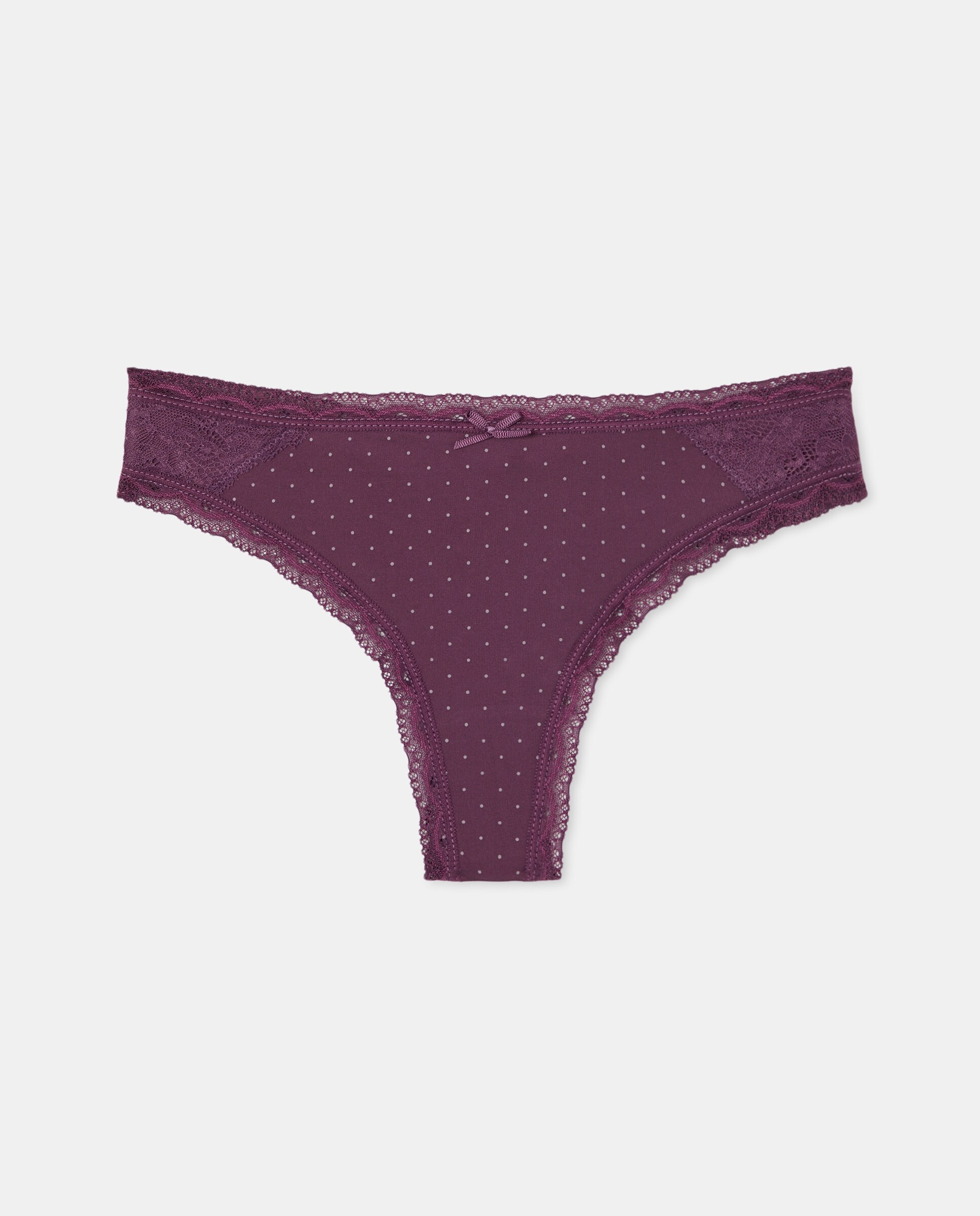 Tanga em Microfibra com Detalhe Roxo-3