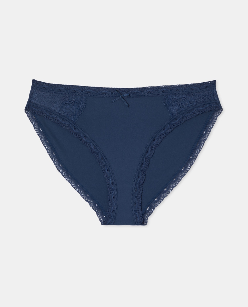 Cueca de microfibra lisa 430 Azul Escuro-3