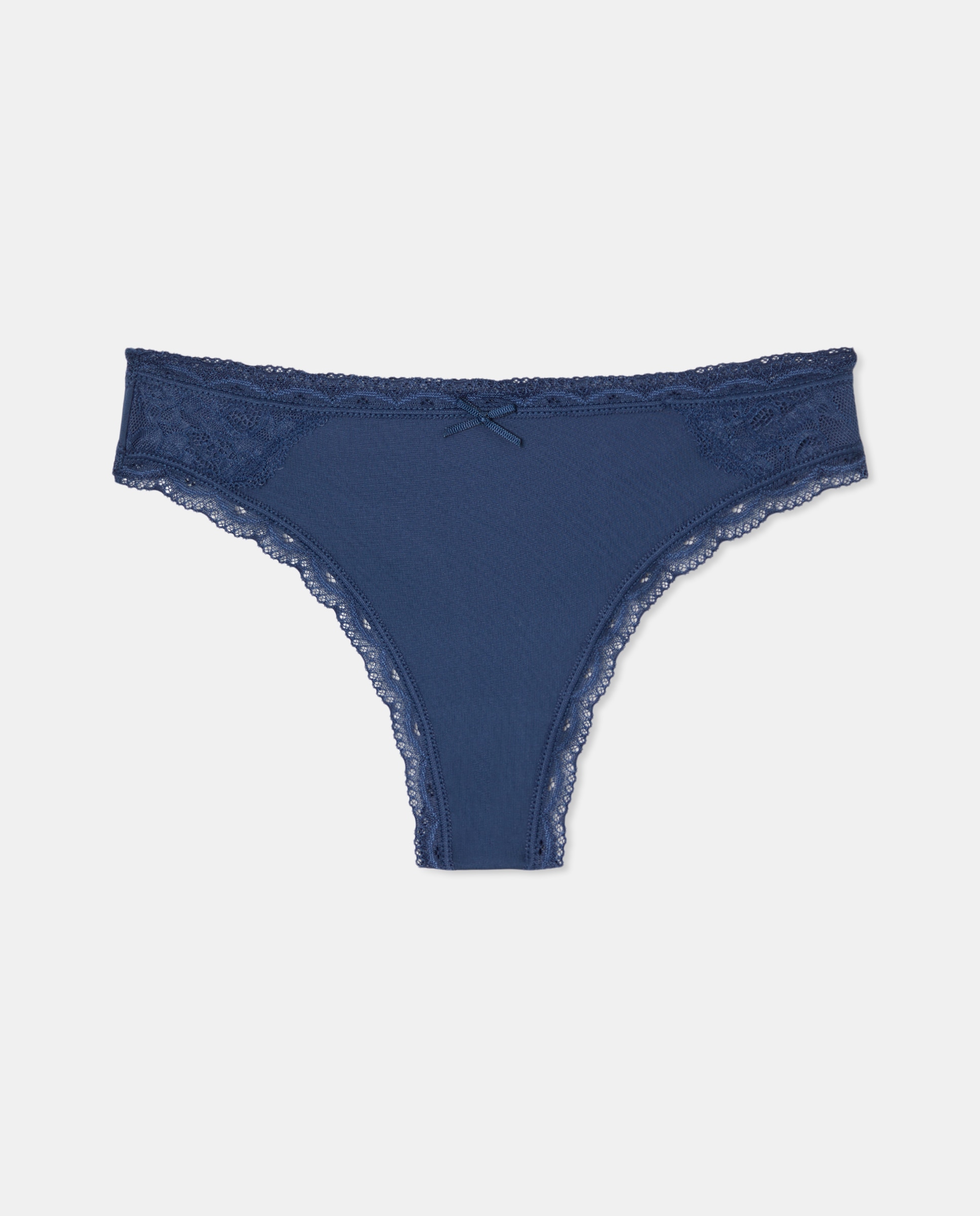Tanga em Microfibra com Detalhe 430 Azul Escuro-3