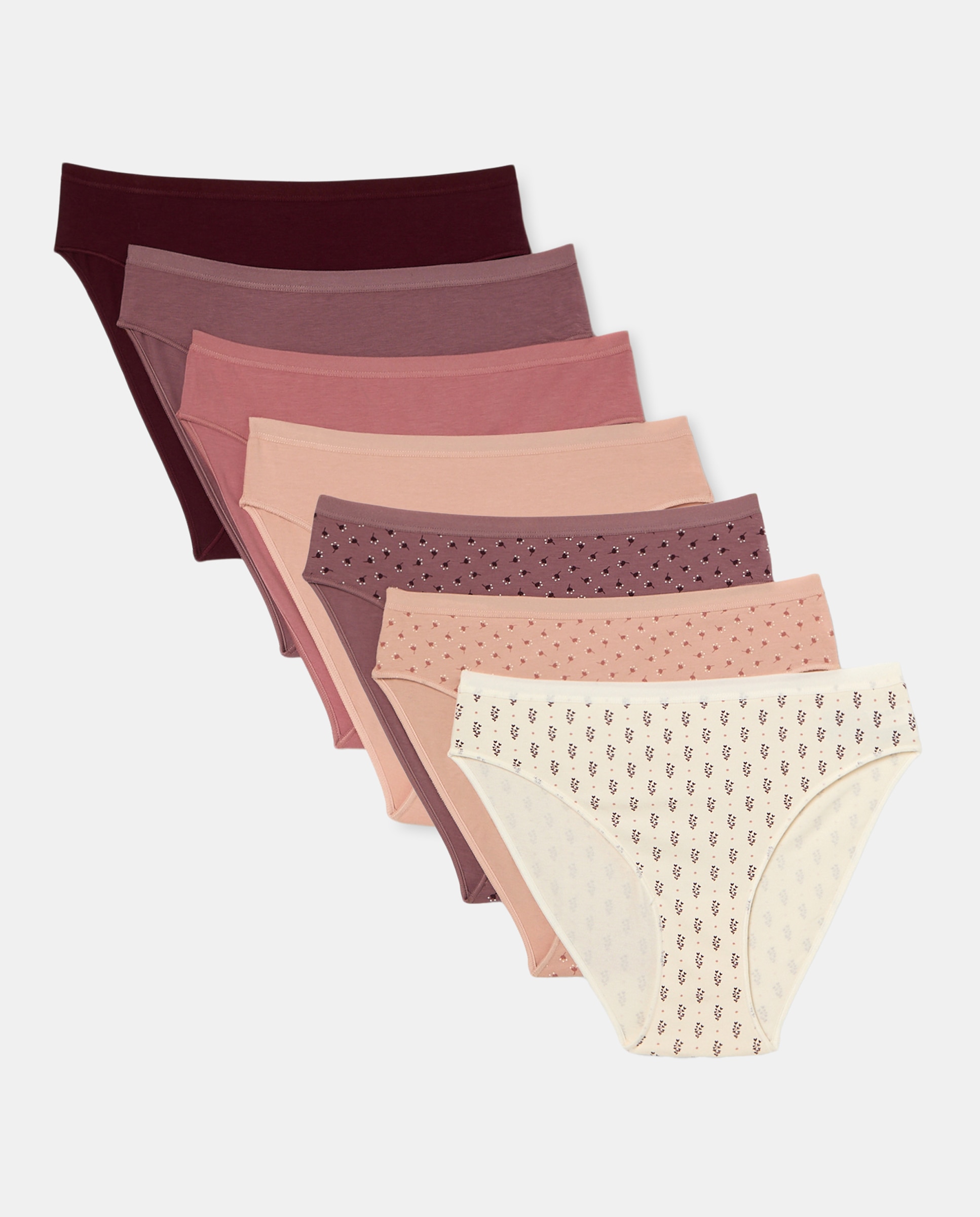 Pack de Sete Cuecas de Algodão Rosa-3