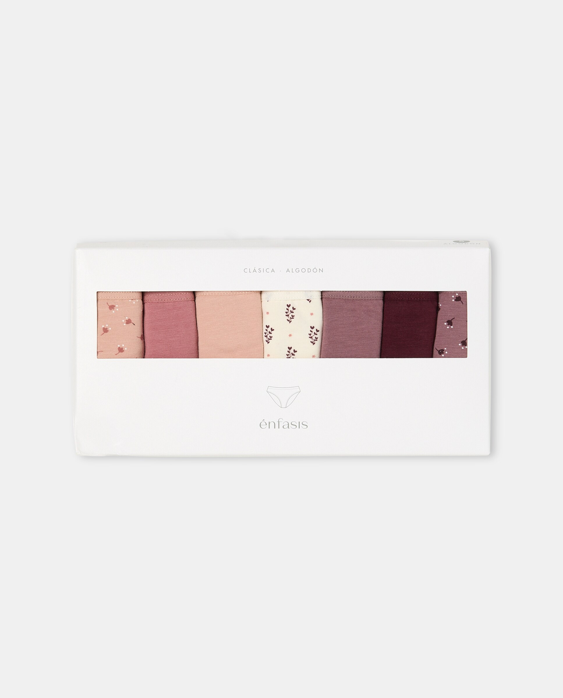 Pack de Sete Cuecas de Algodão Rosa-5