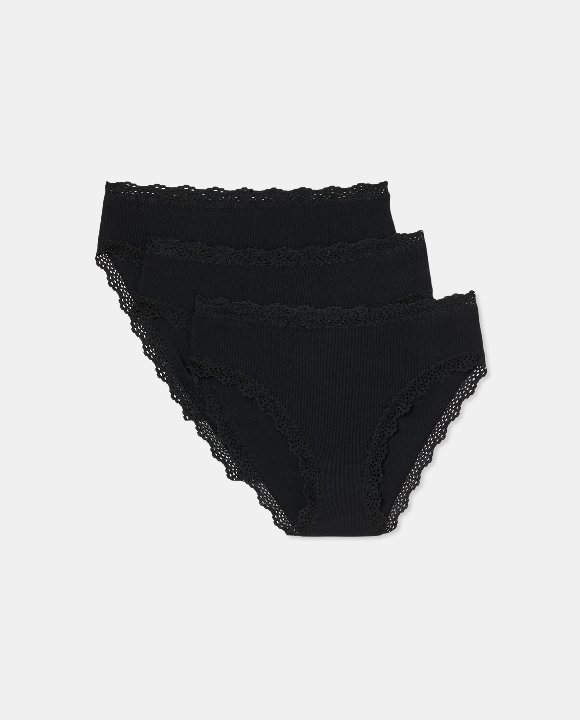 Pack de tres bragas RIB - Énfasis - Negro Negro-3