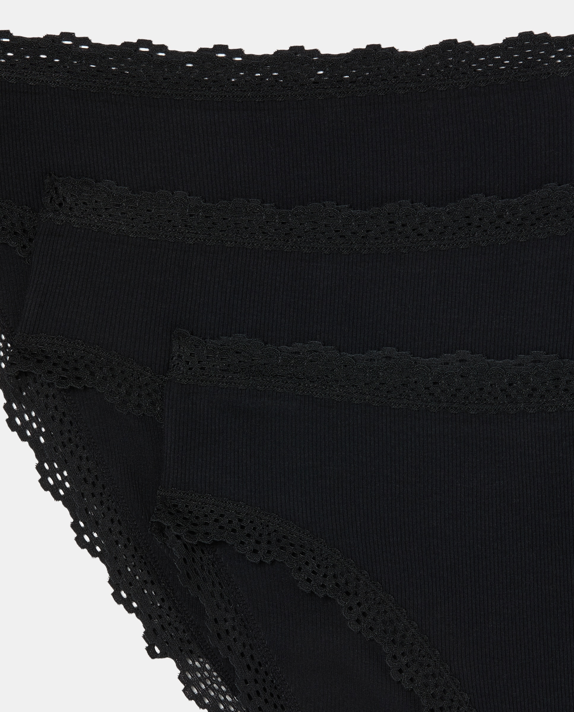 Pack de tres bragas RIB - Énfasis - Negro Negro-4