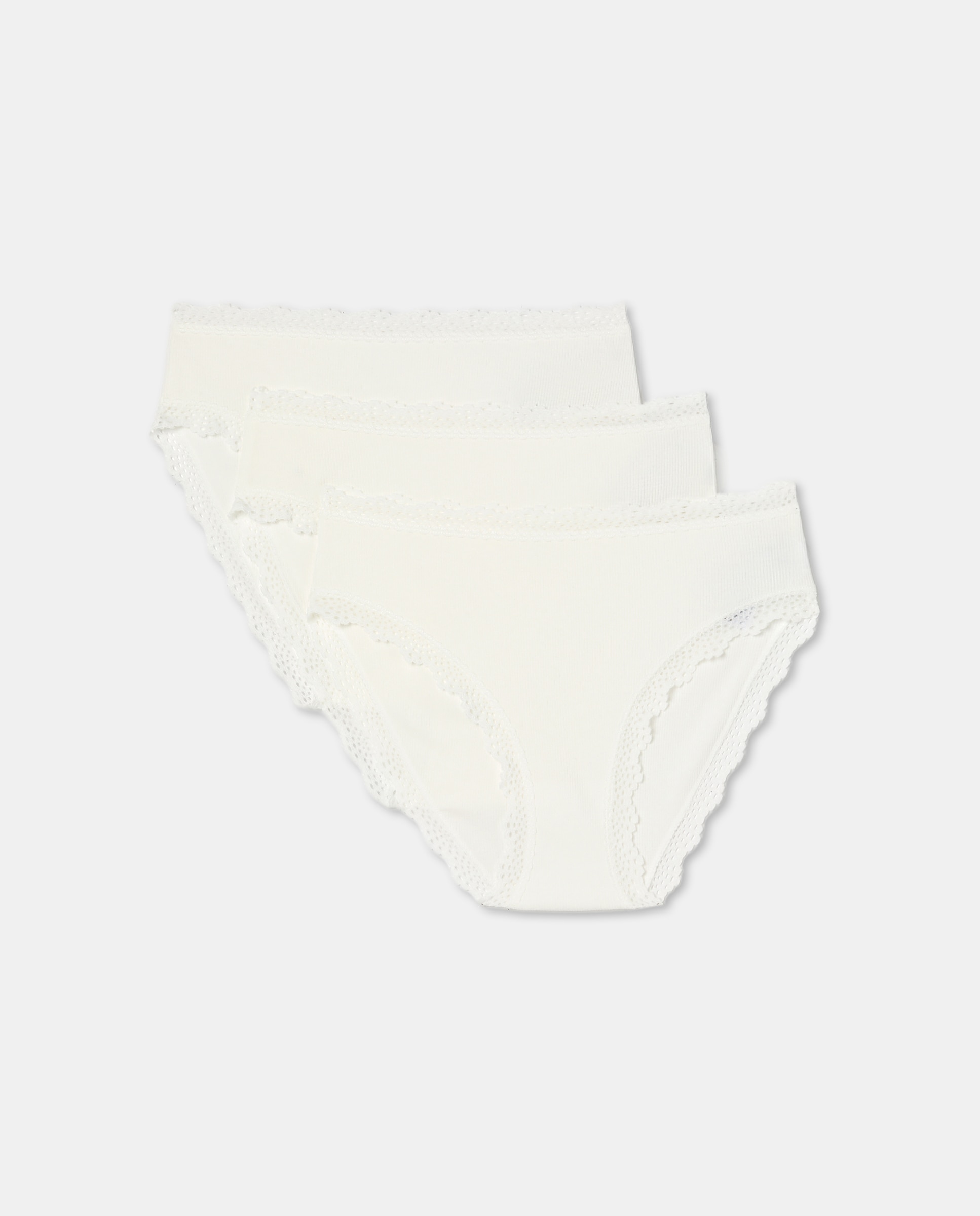 Pack de tres bragas RIB - Énfasis - Blanco roto Blanco roto-3