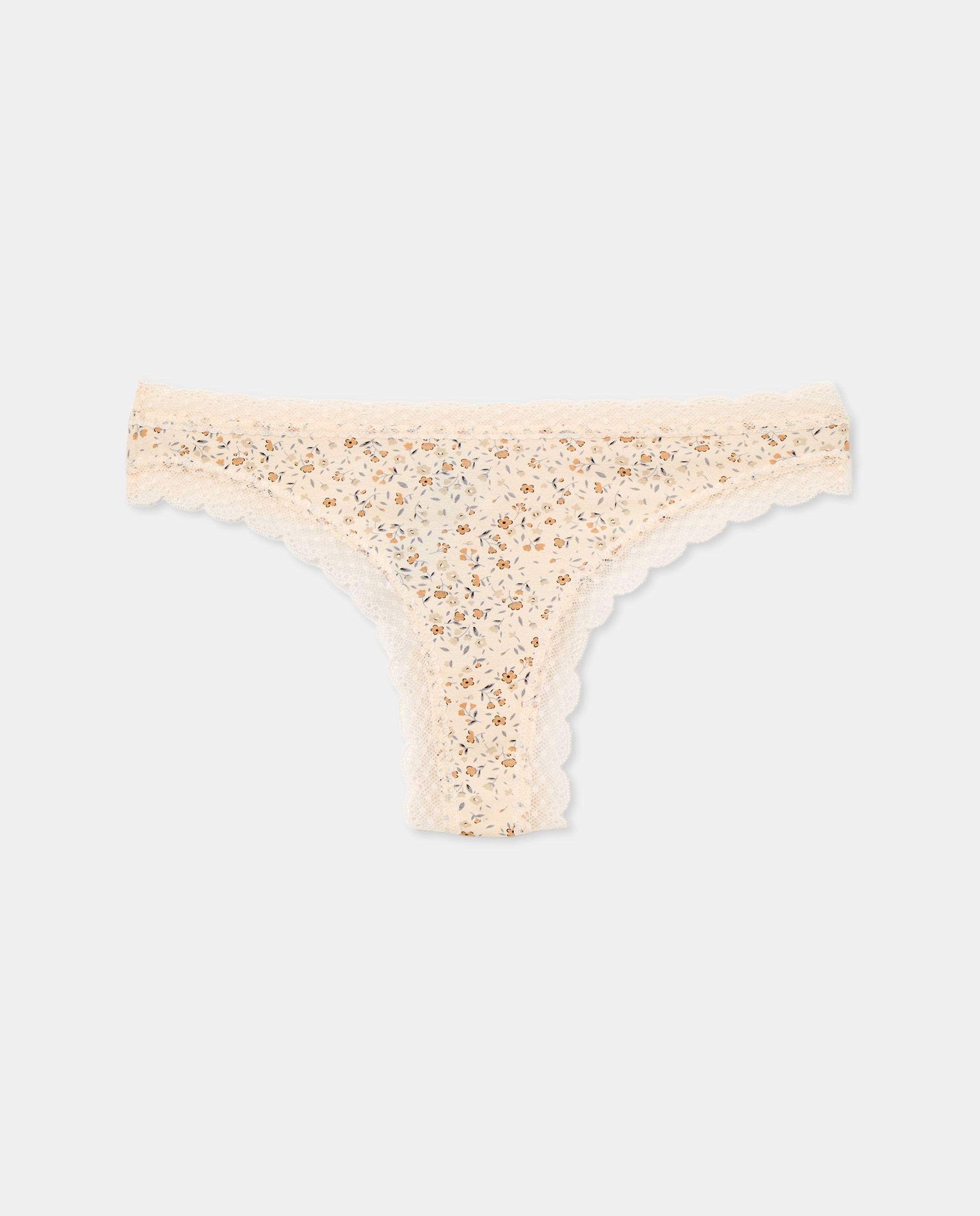 Tanga Estampada de Modal Azul-3