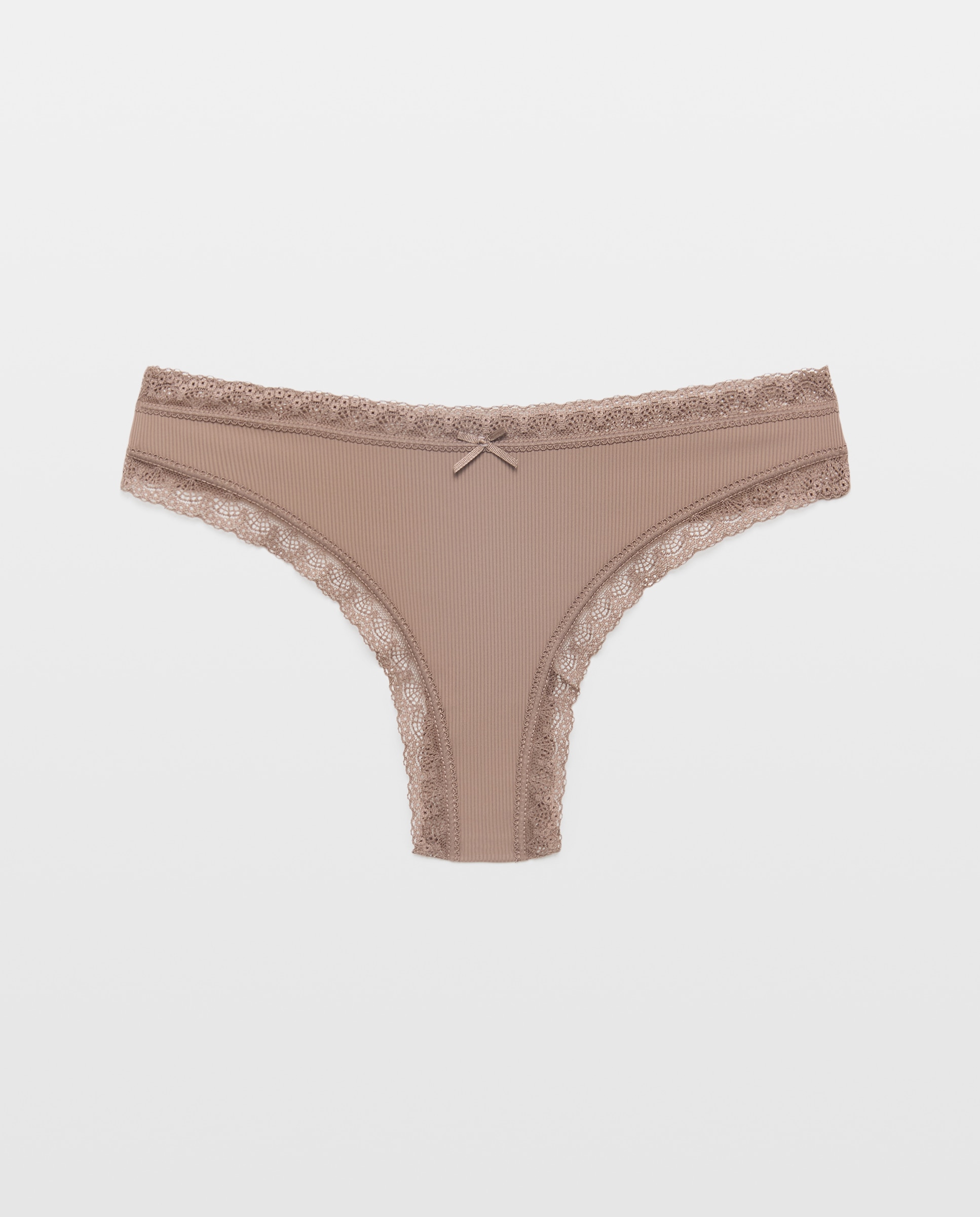 Tanga rib - Énfasis - Marrón Marrón-3