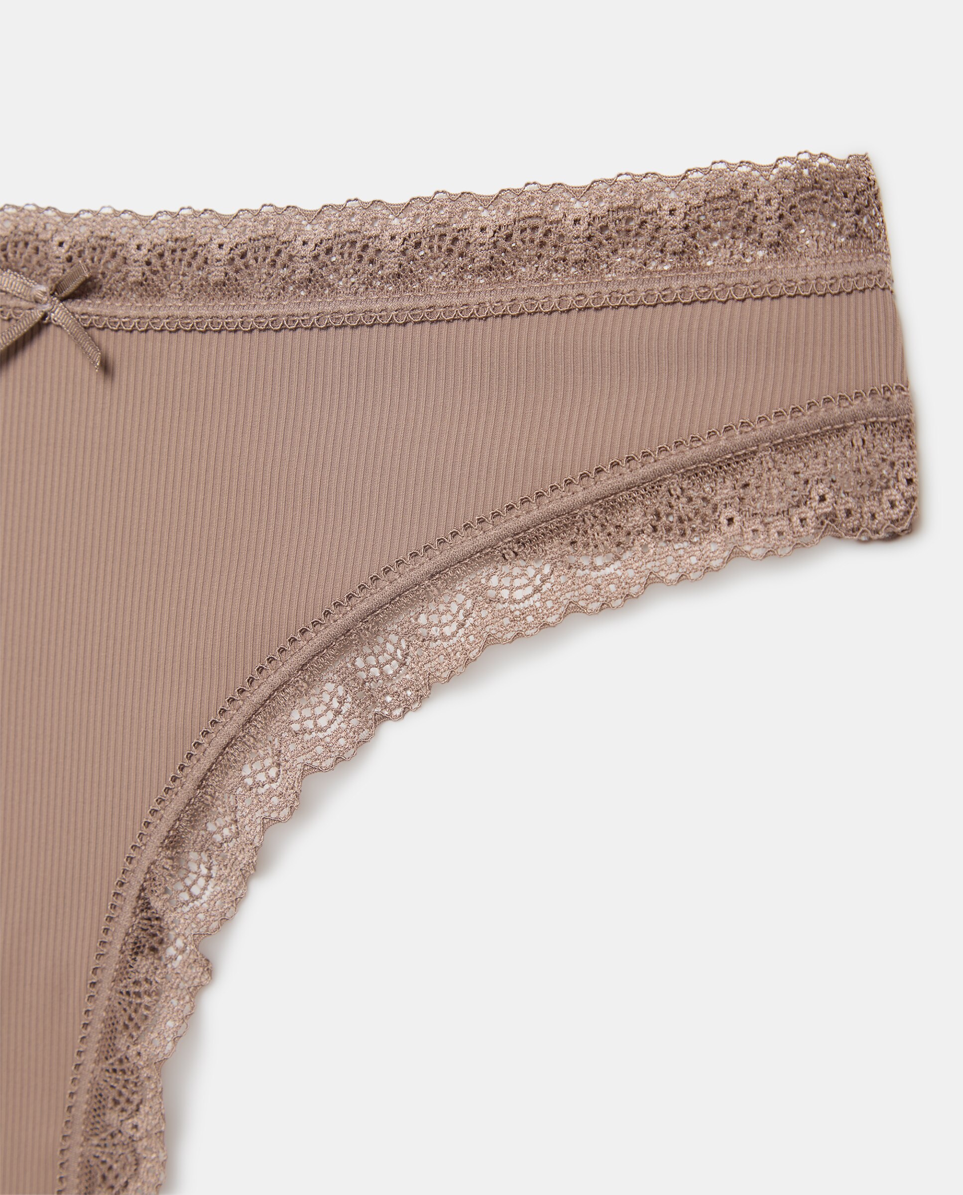 Tanga rib - Énfasis - Marrón Marrón-4