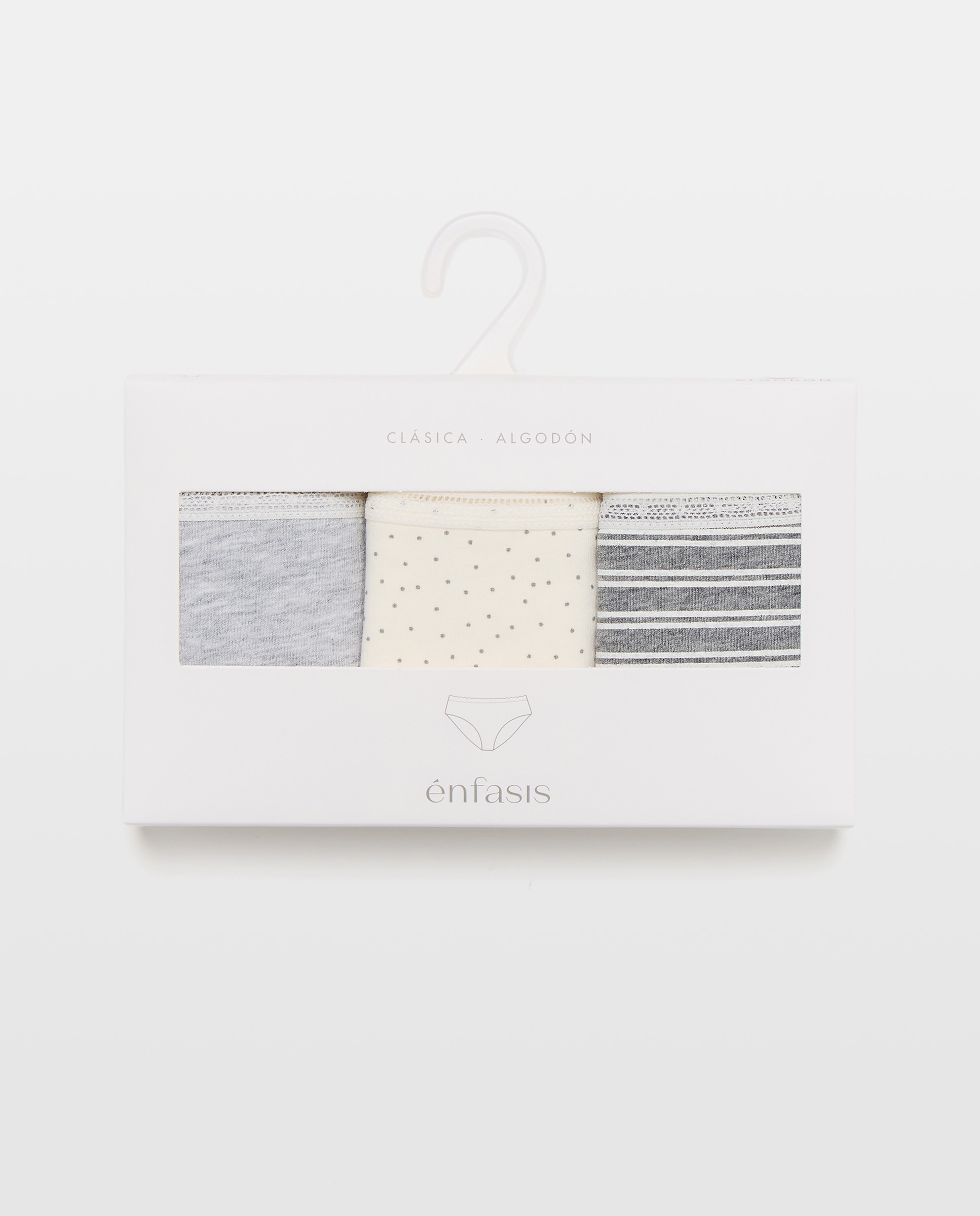 Pack de 3 Cuecas com Detalhe de Elástico Branco-6