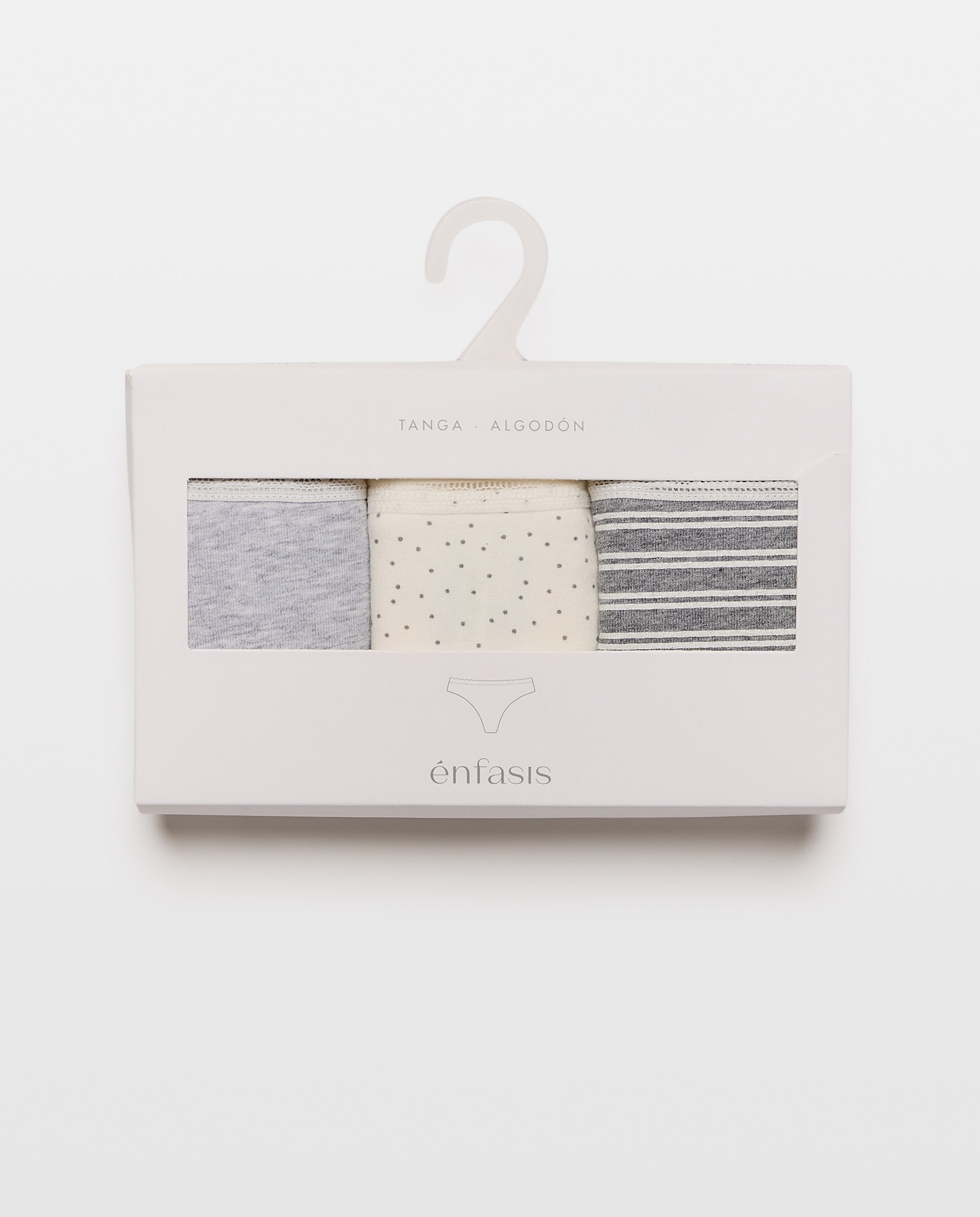 Pack de 3 Tangas com Detalhe de Elástico Branco-6