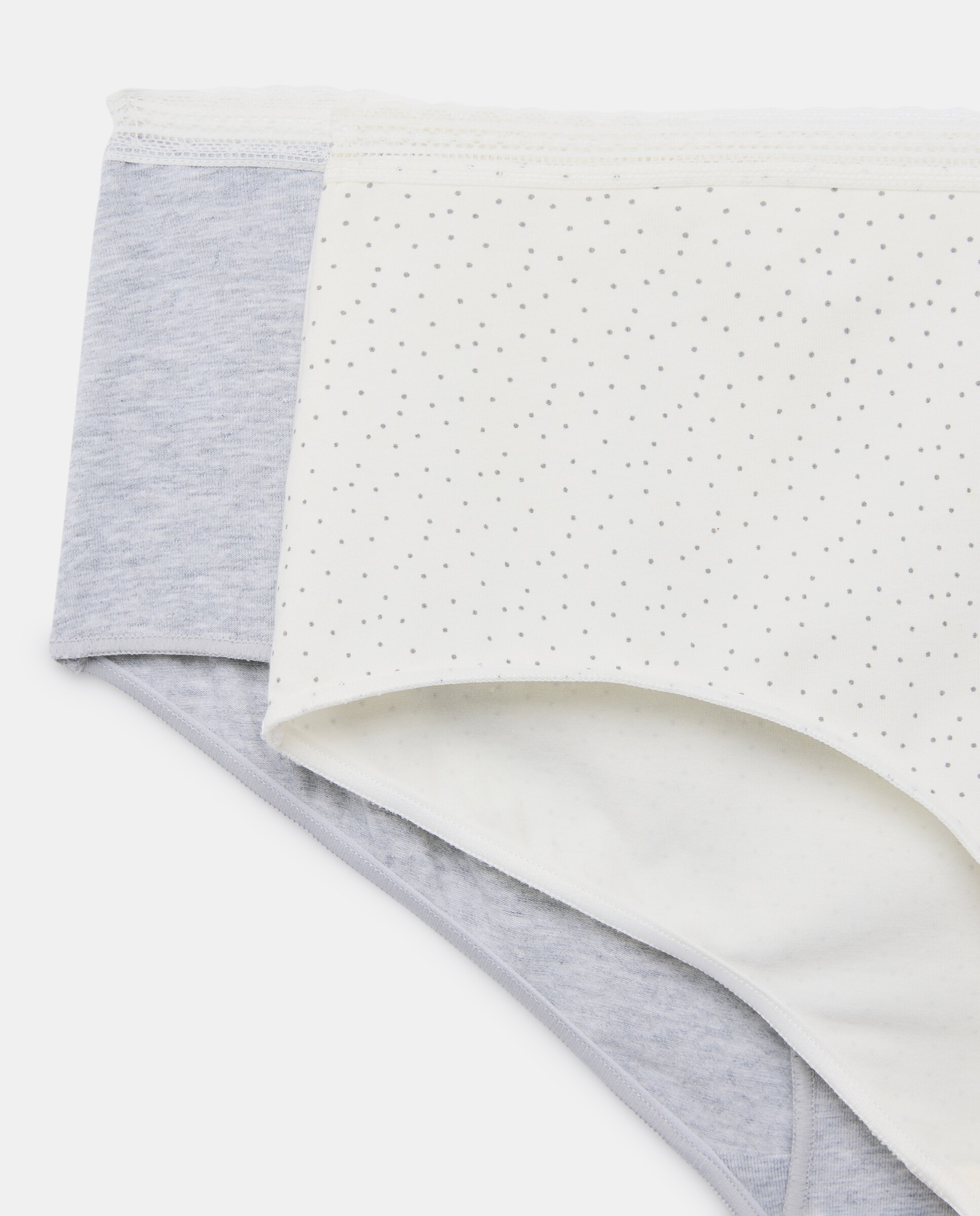 Pack de 2 Culottes com Detalhe de Elástico Branco-4