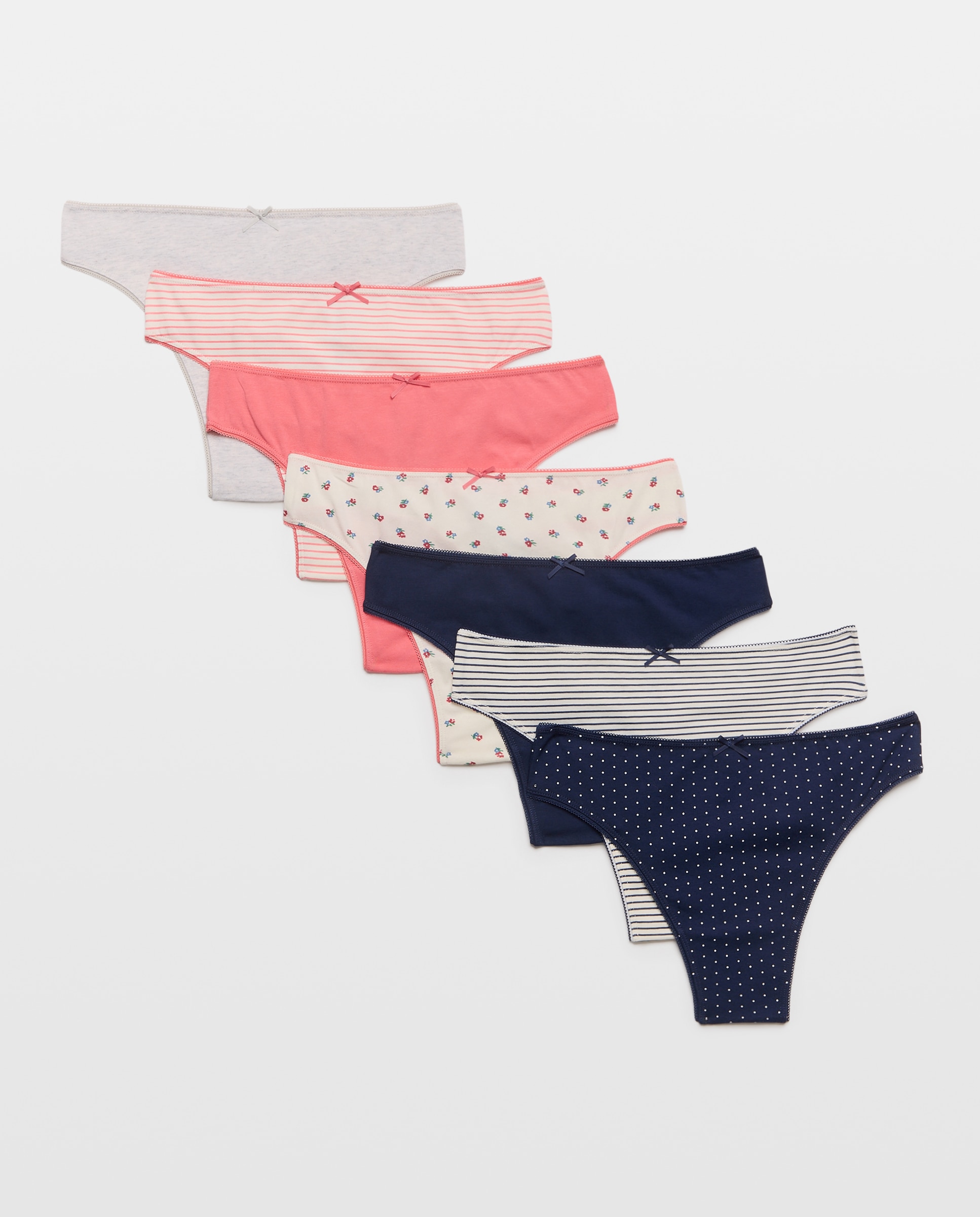 Pack de 7 Tangas de Malha - Vermelho Multicolor-3