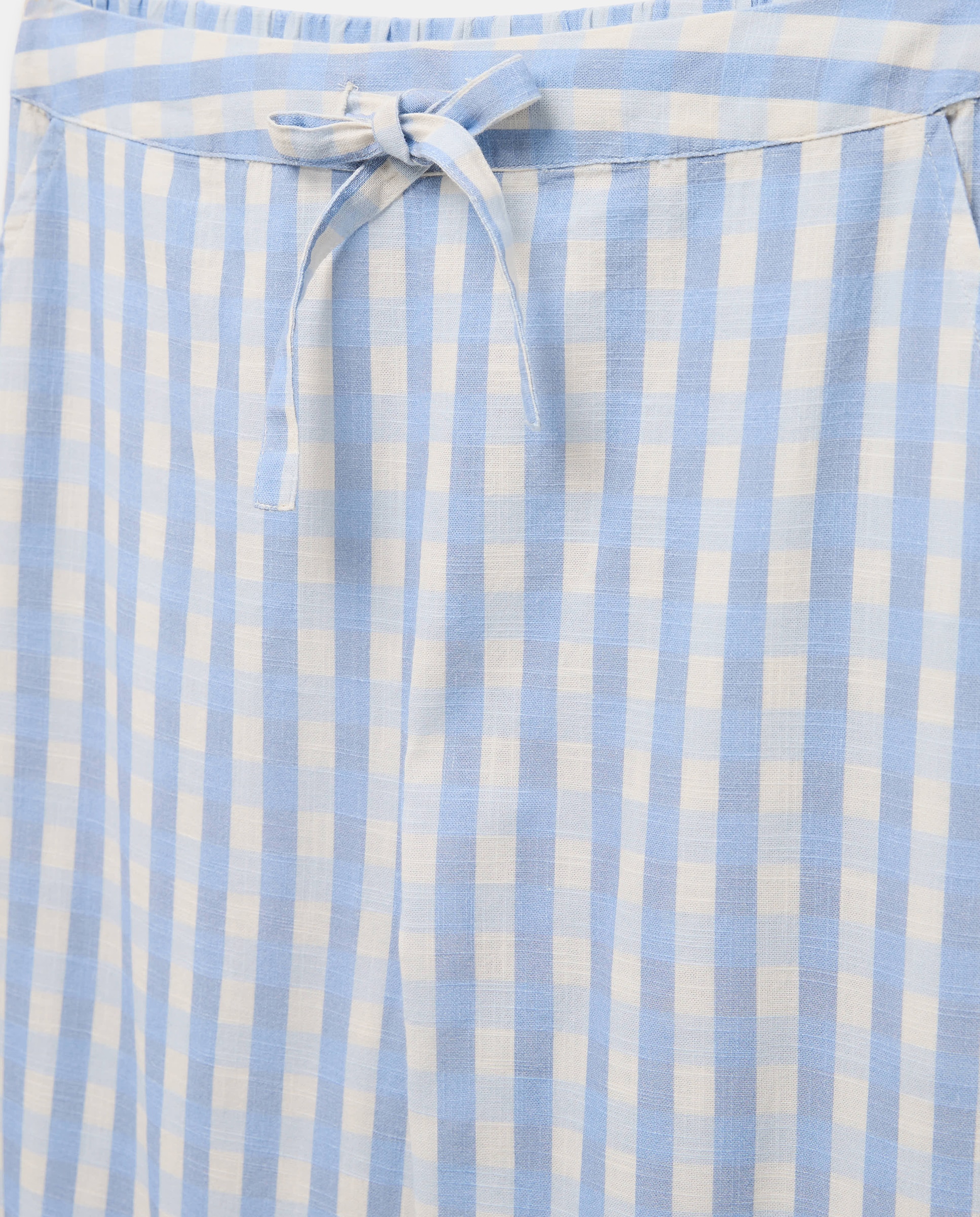Pijama Camiseiro aos Quadrados Vichy Azul-4
