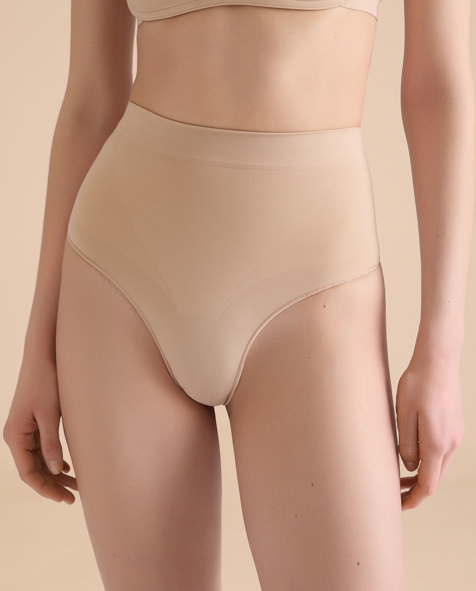 Tanga de mujer moldeadora sin costuras - Énfasis - Beige Beige-2
