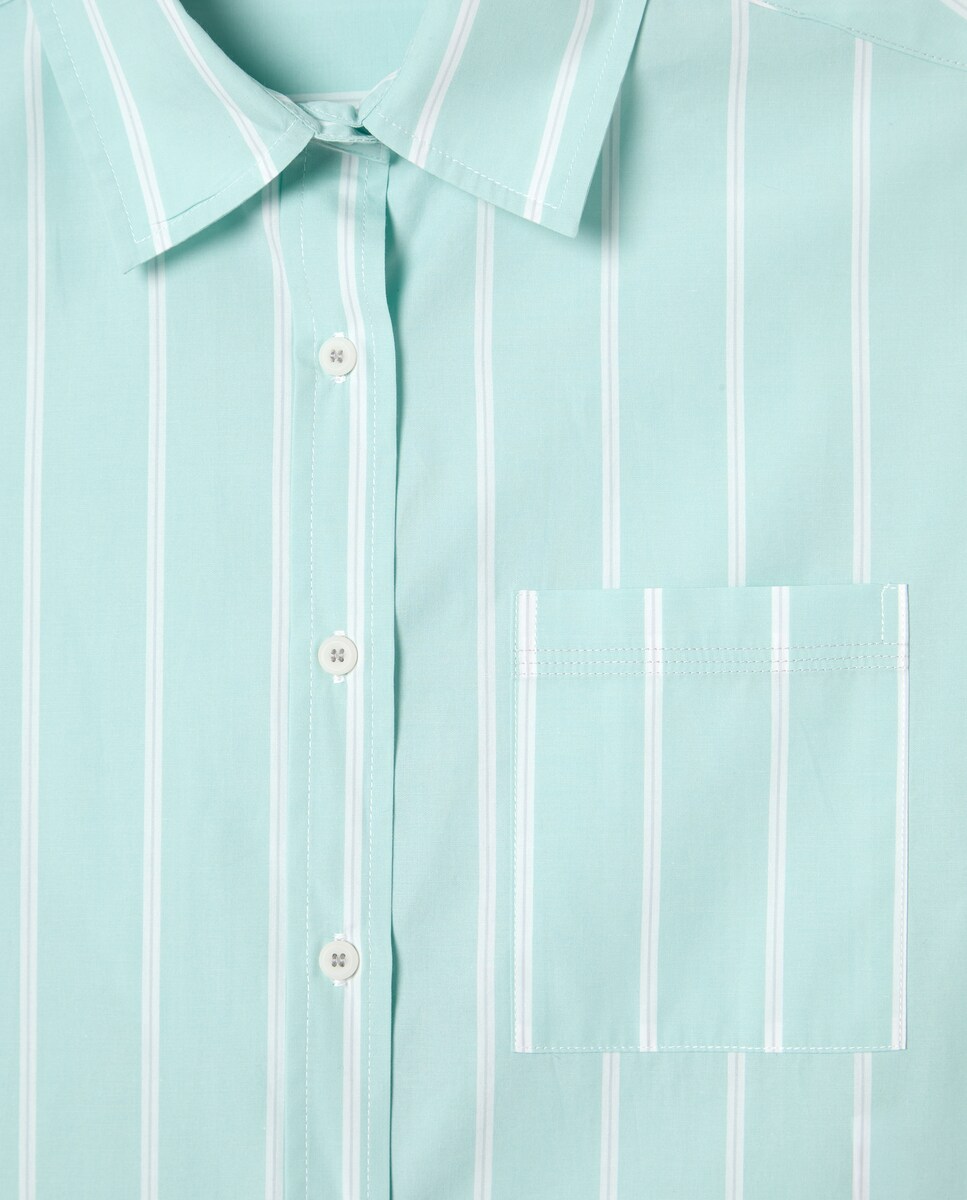 Pijama Camiseiro às Riscas Verde-5