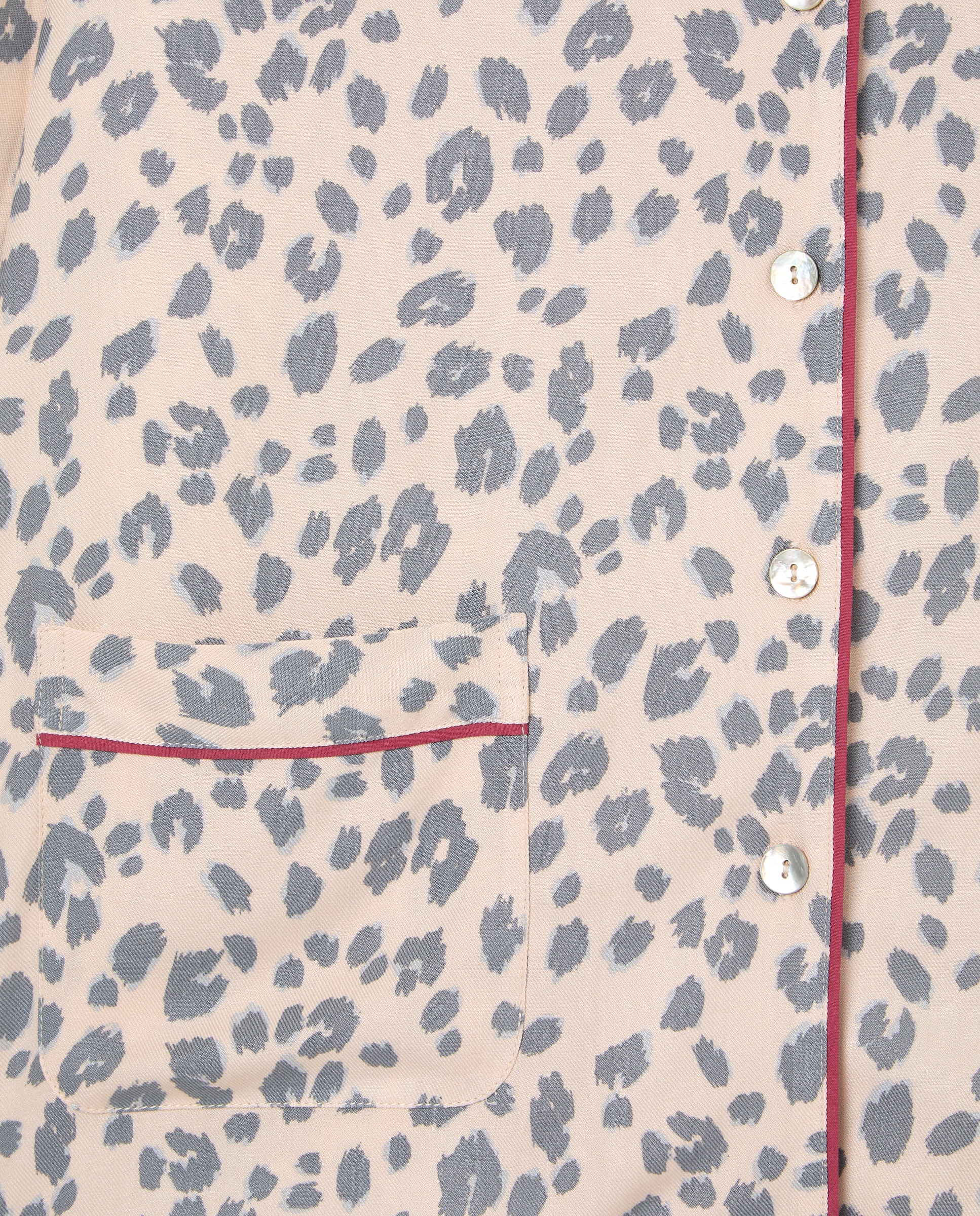 Pijama com Estampado e Botões Branco-4