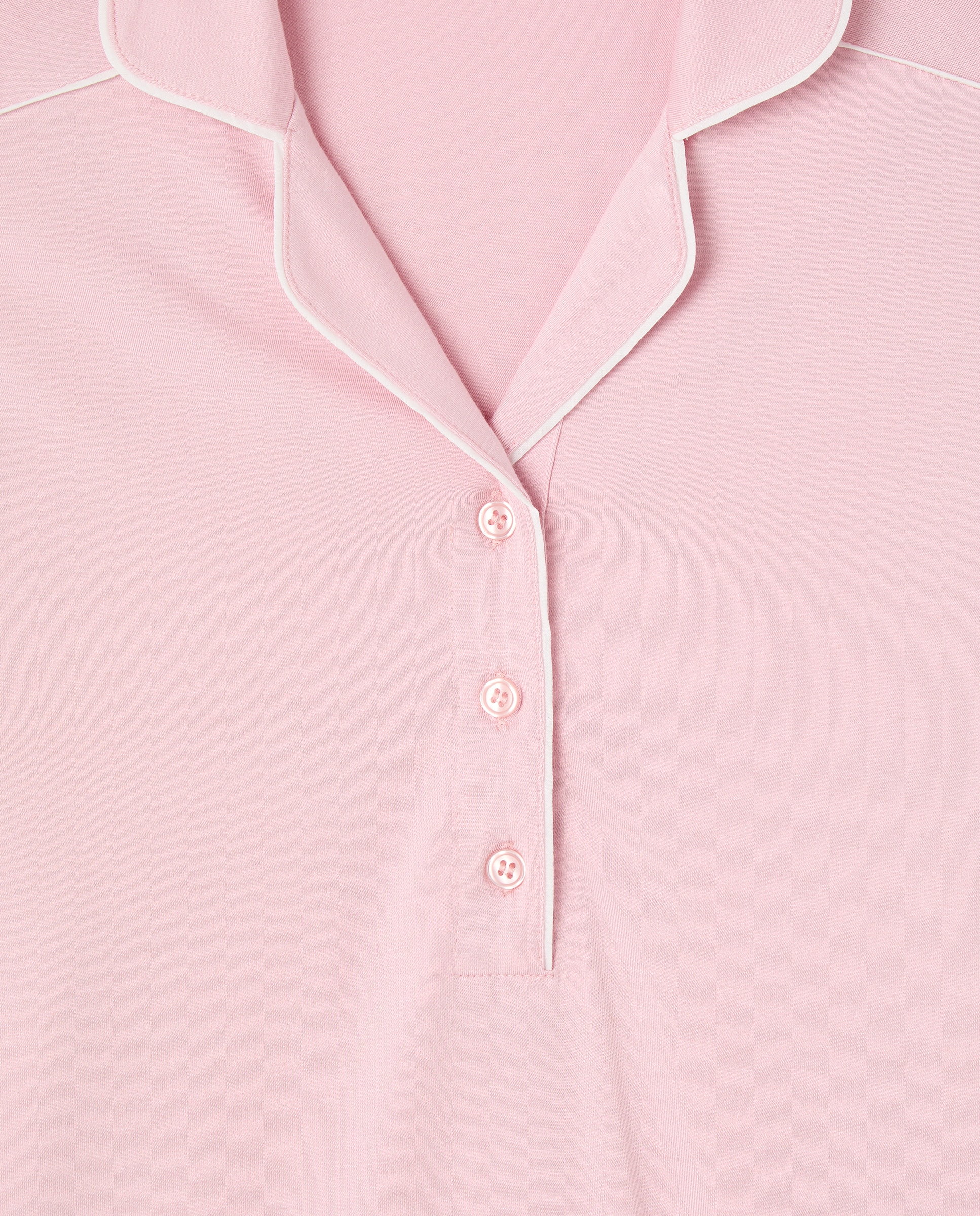 Pijama Camiseiro com Detalhe nas Mangas Rosa-claro-4