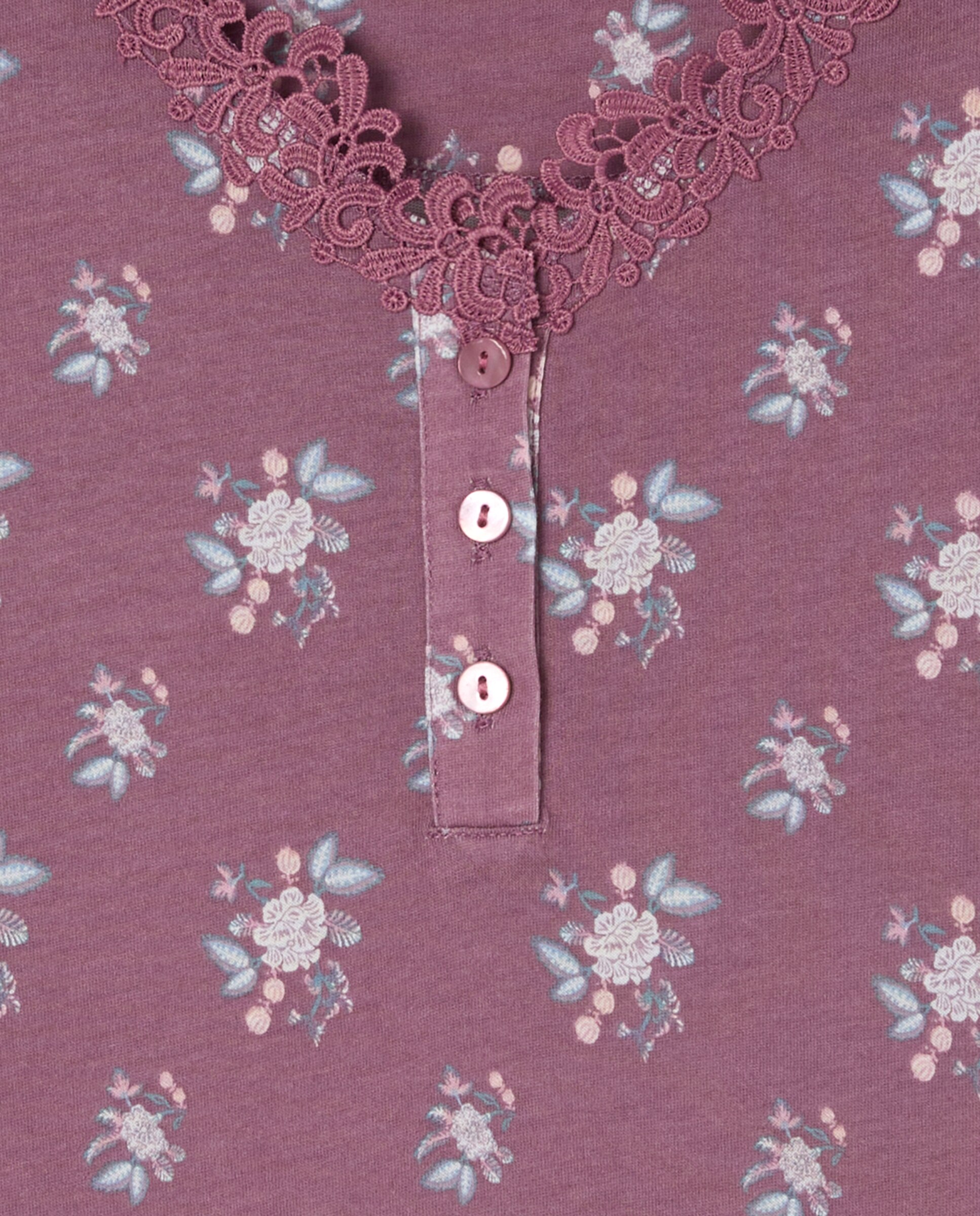 Pijama com Estampado Floral Rosa-5