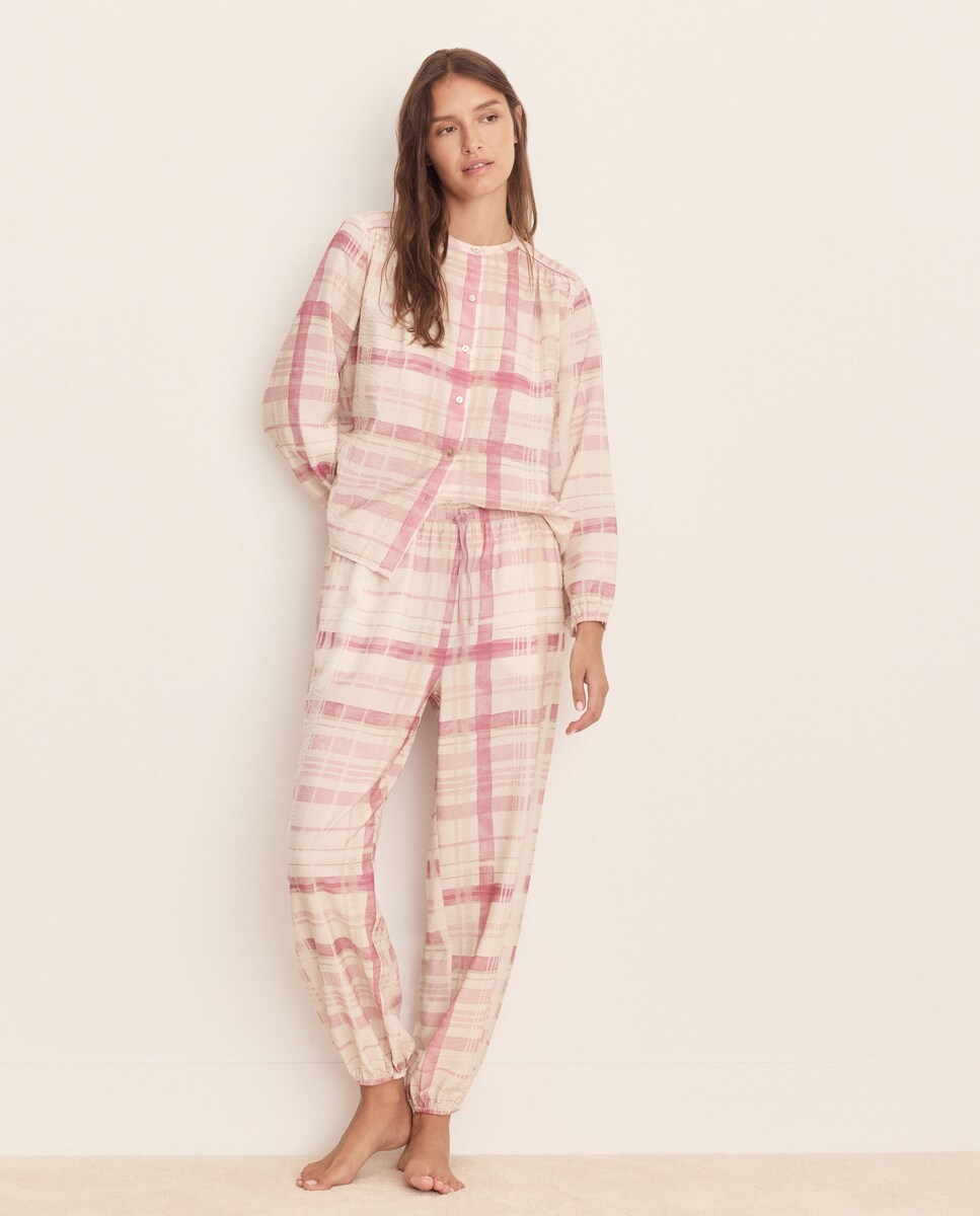 Imagen 0 de Pijama de mujer con cuello mao Rosa