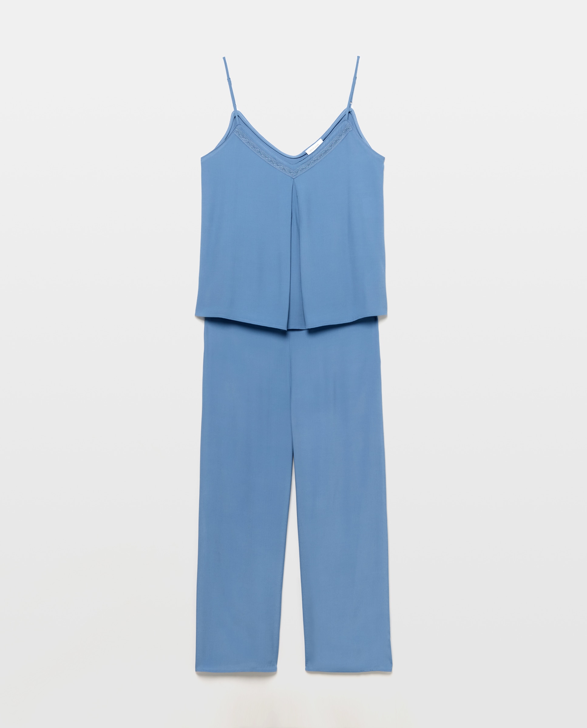 Pijama Liso de Alças 400 Azul-4