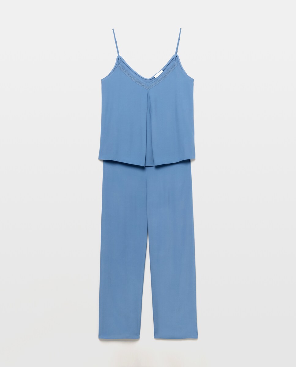 Imagen 1 de Pijama liso de tirantes de mujer 400 Azul
