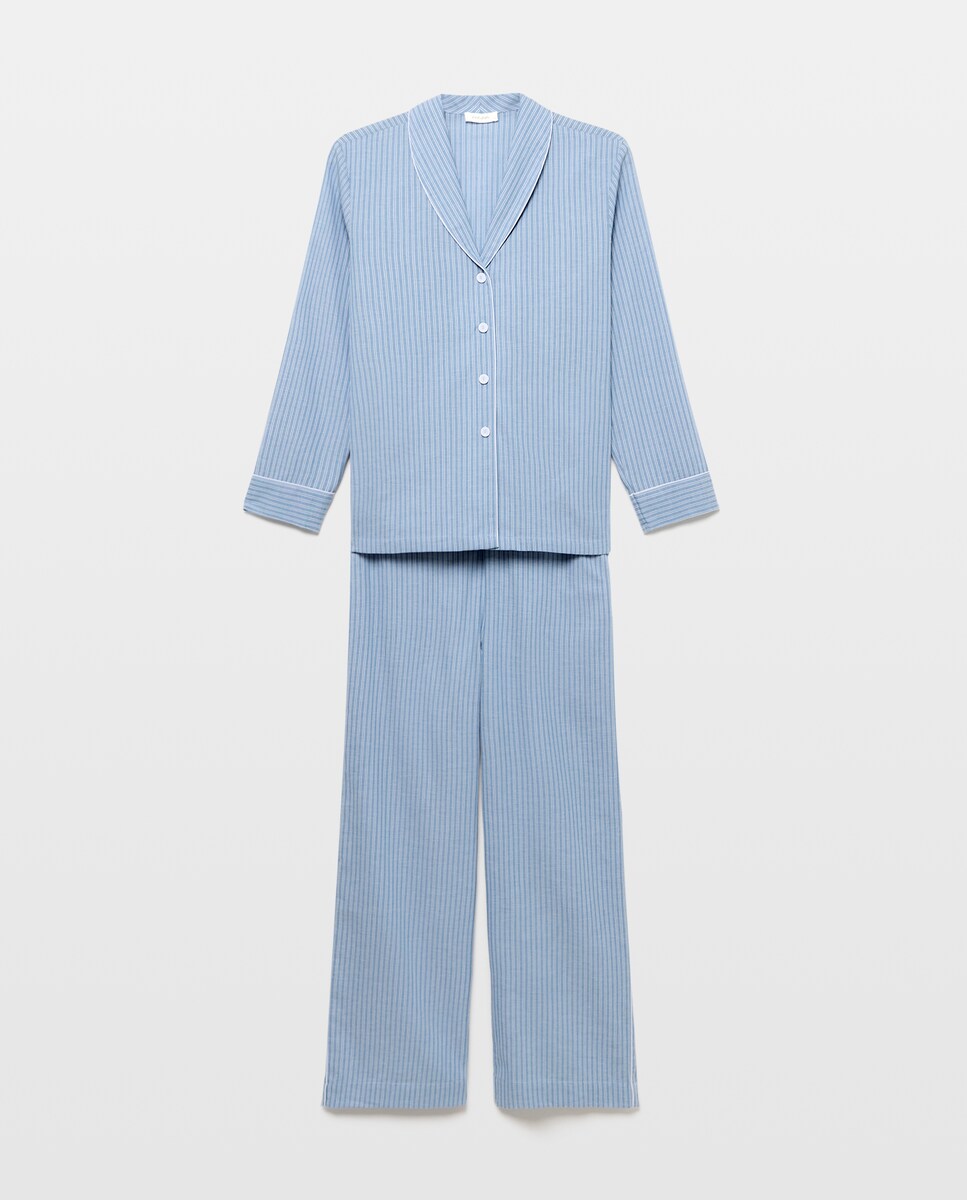 Imagen 1 de Pijama estampado camisero de mujer Azul