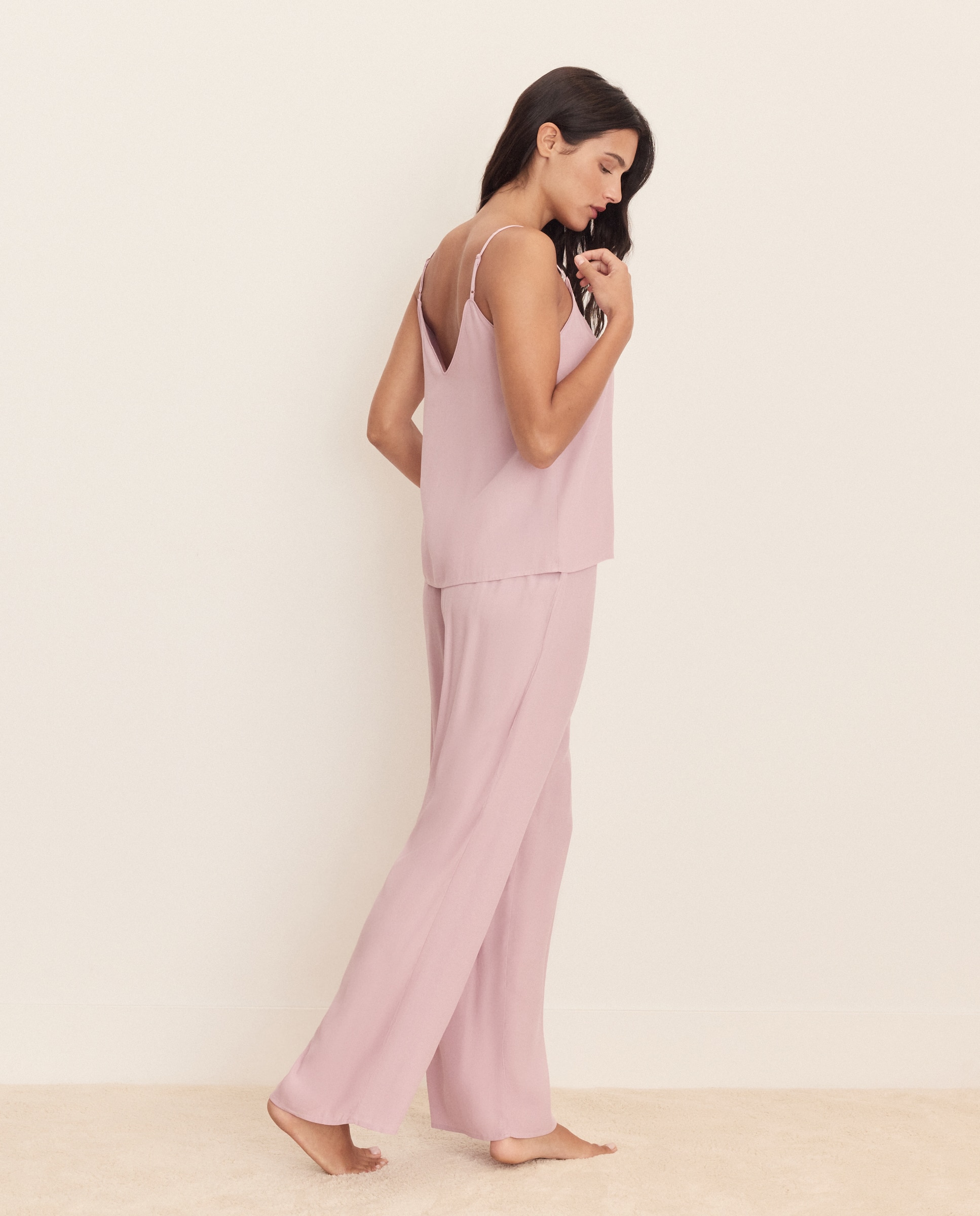 Pijama Liso de Alças 200 Rosa-2