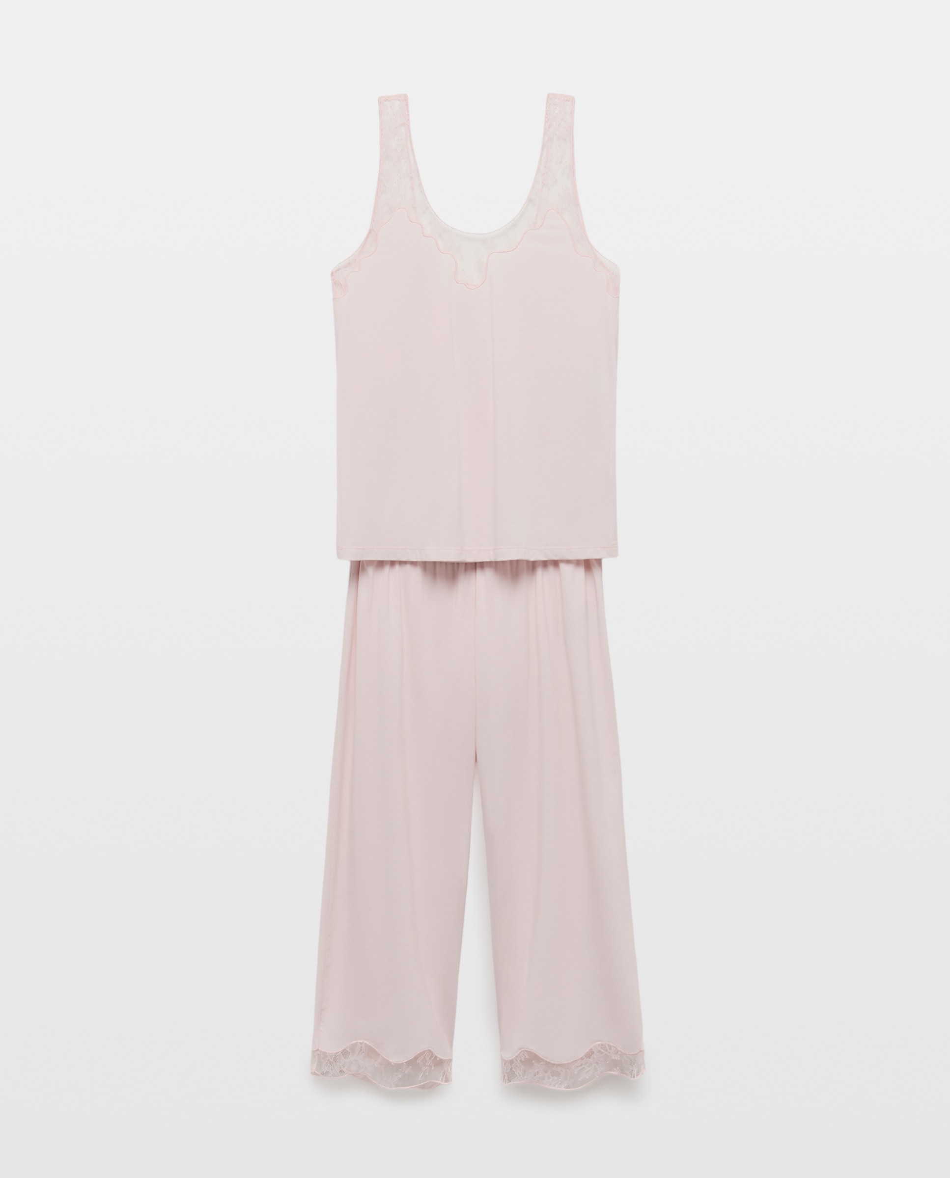 Pijama Liso de Alças Rosa-claro-4