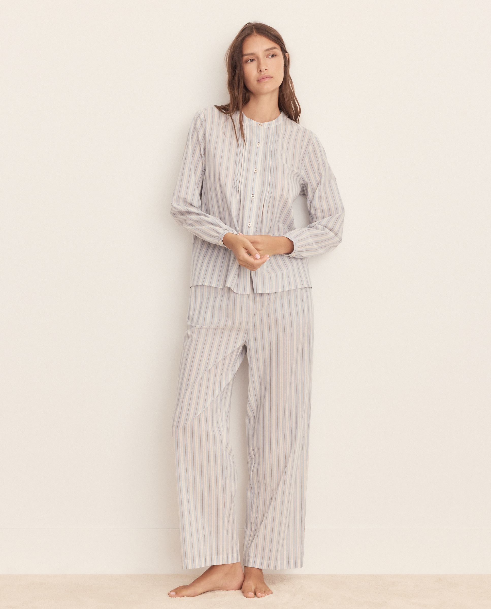 Pijama de mujer de rayas - Énfasis - Azul Azul-2
