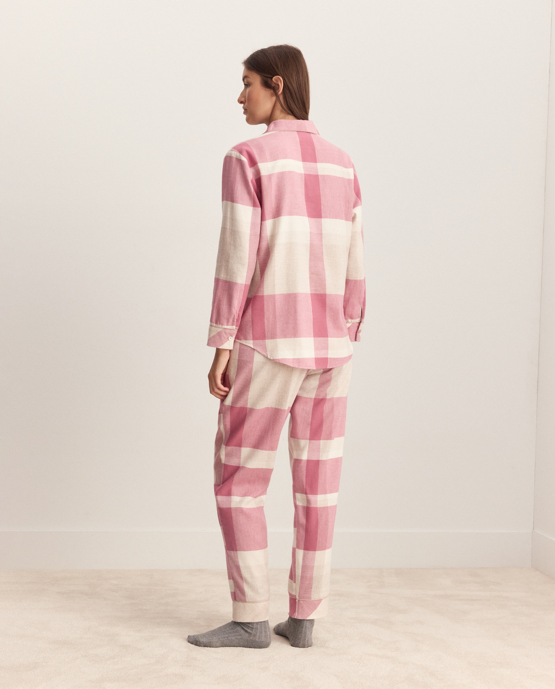 Pijama com botões Rosa-2